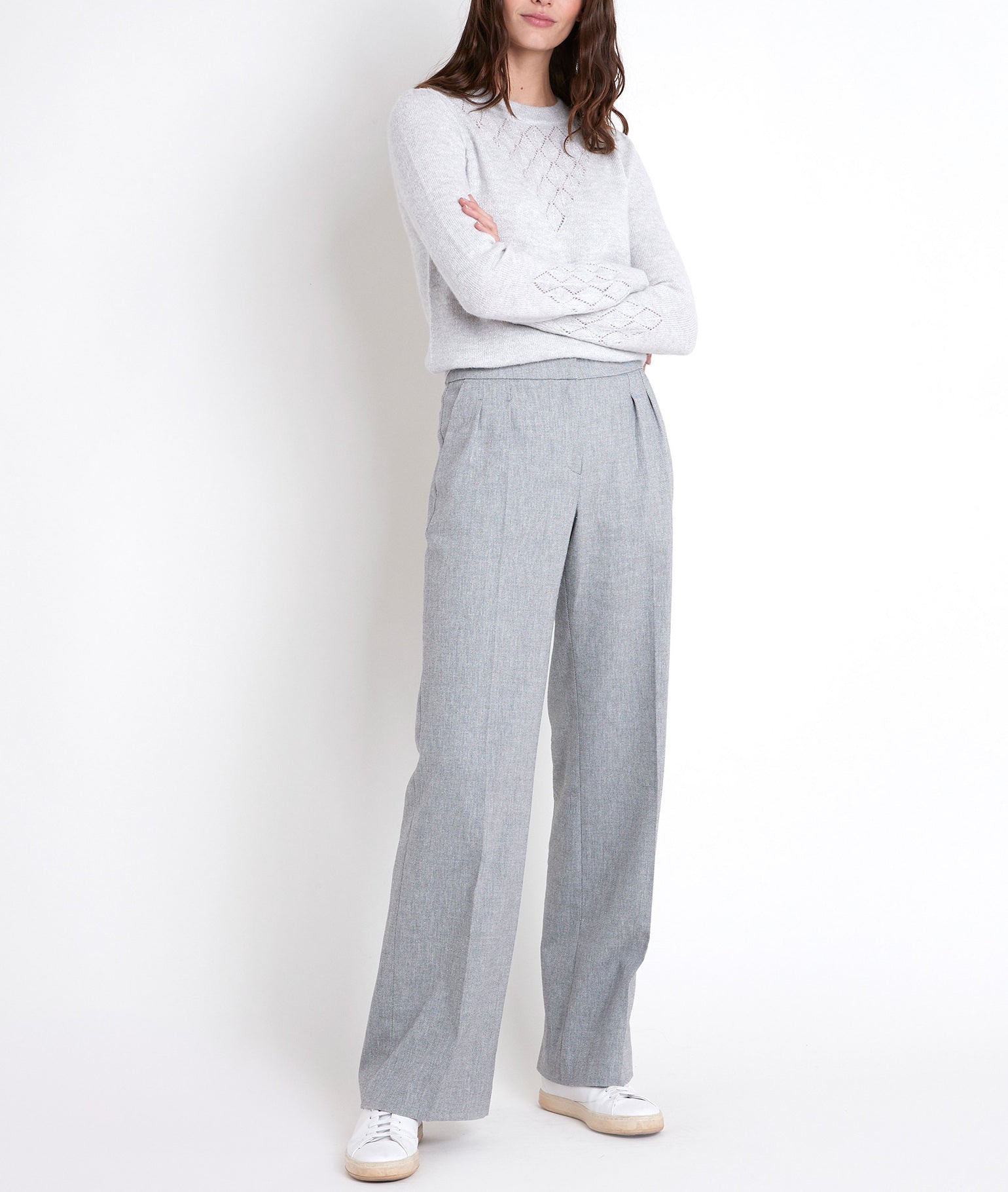 Pull en polyamide recyclé gris Aleck Faume - seconde main