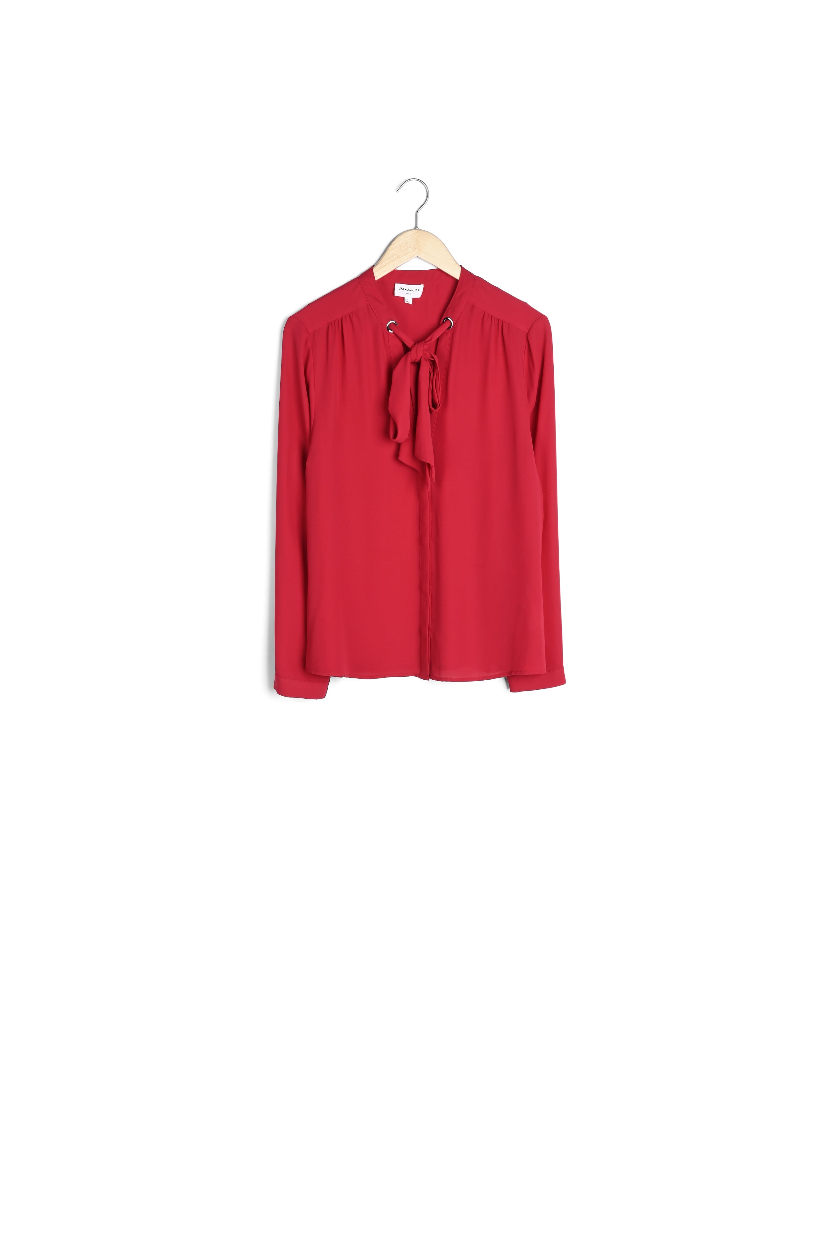 Blouse rouge col lavallière Valence Faume - seconde main