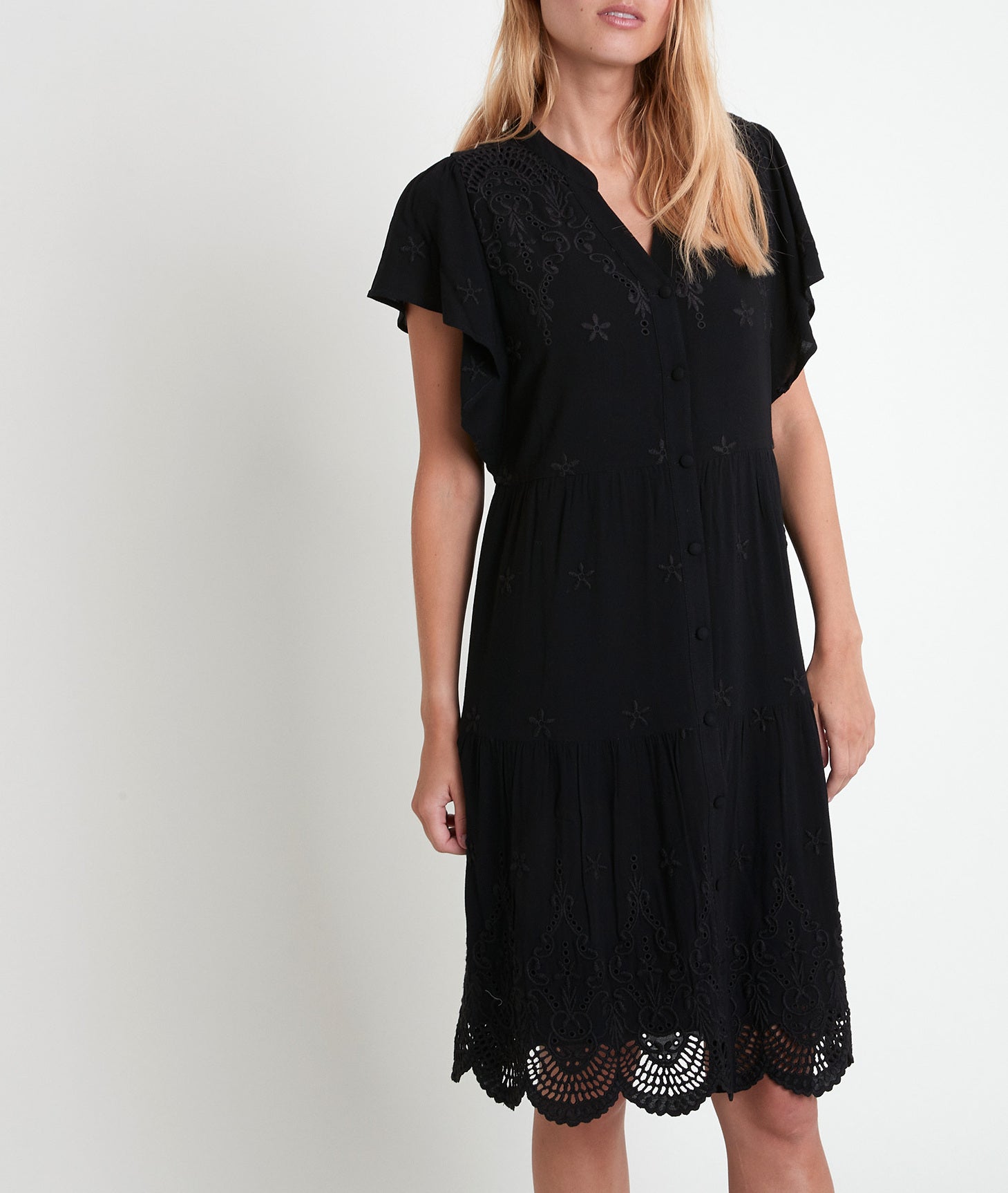 Robe brodée noire Loumea Faume - seconde main