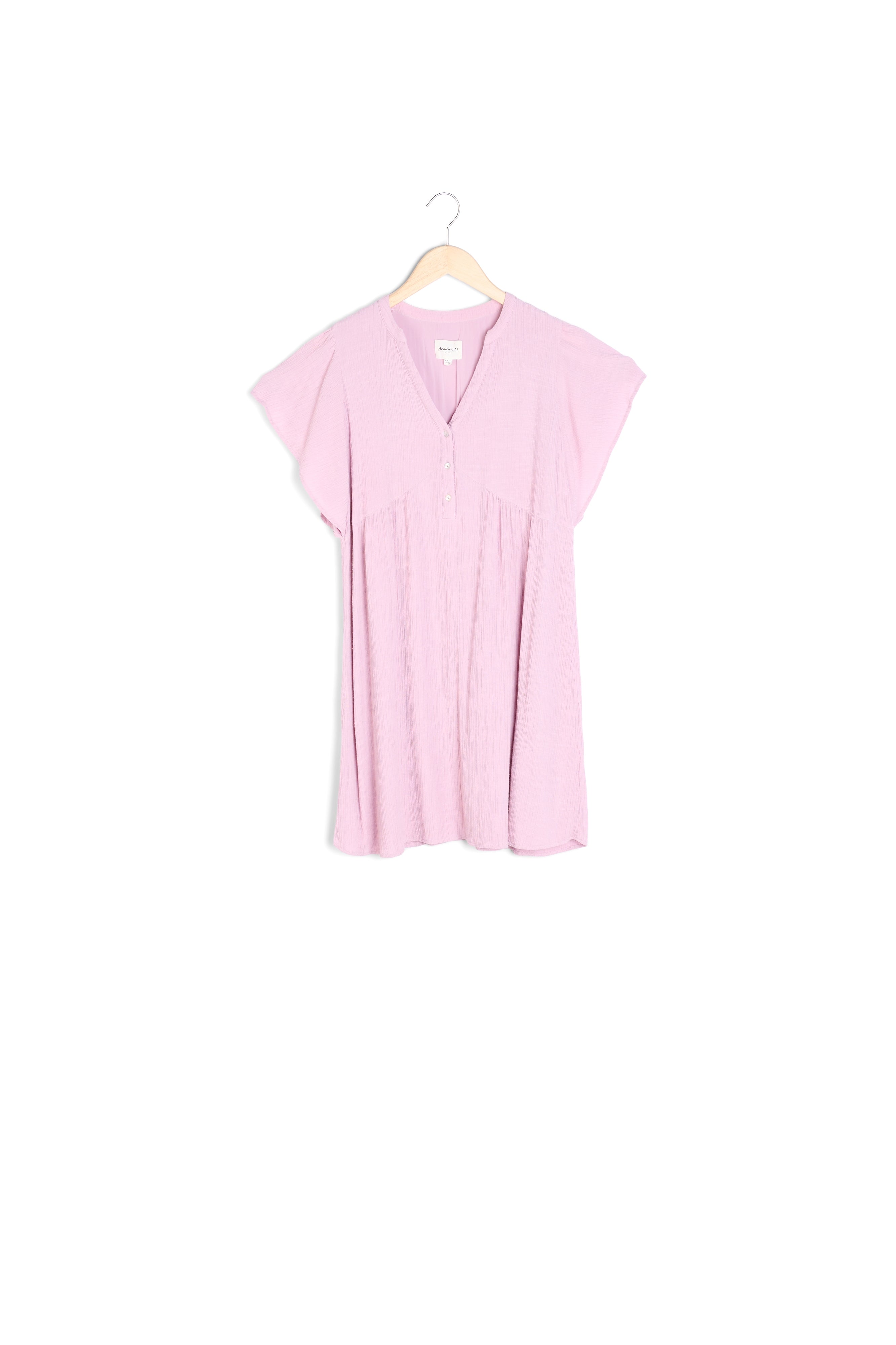 Robe en crêpe trapèze mauve Callo Faume - seconde main