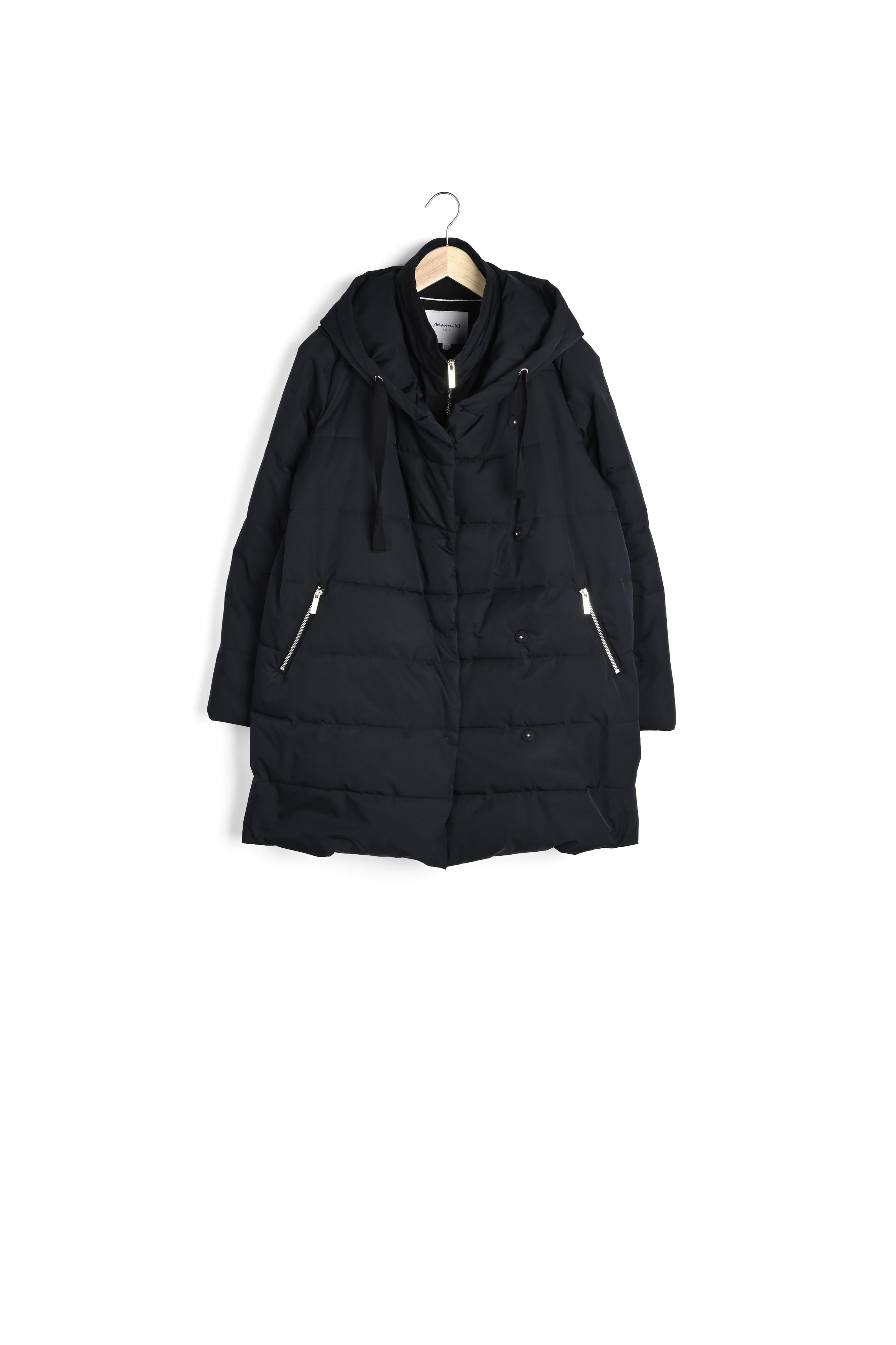 Doudoune longue noire Lison Faume - seconde main