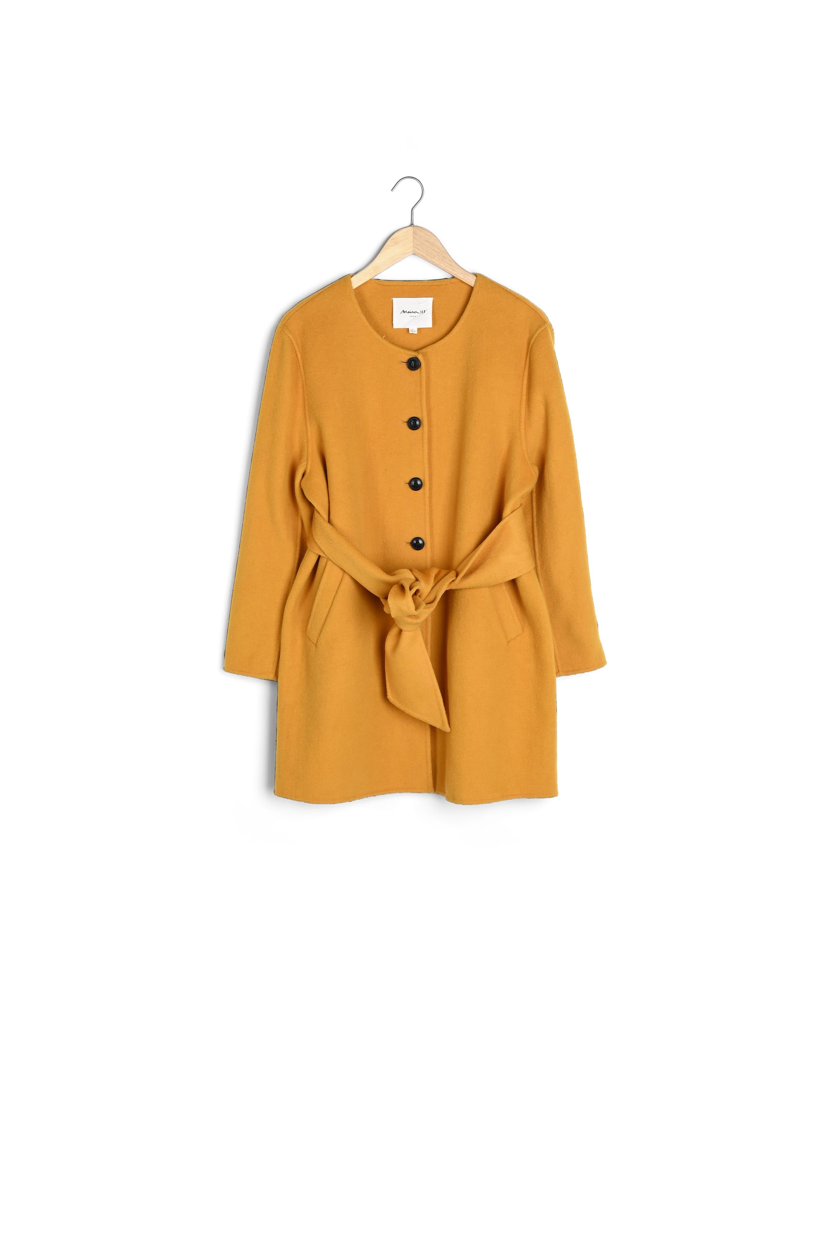 Manteau jaune double face en laine mélangée Thea Faume - seconde main