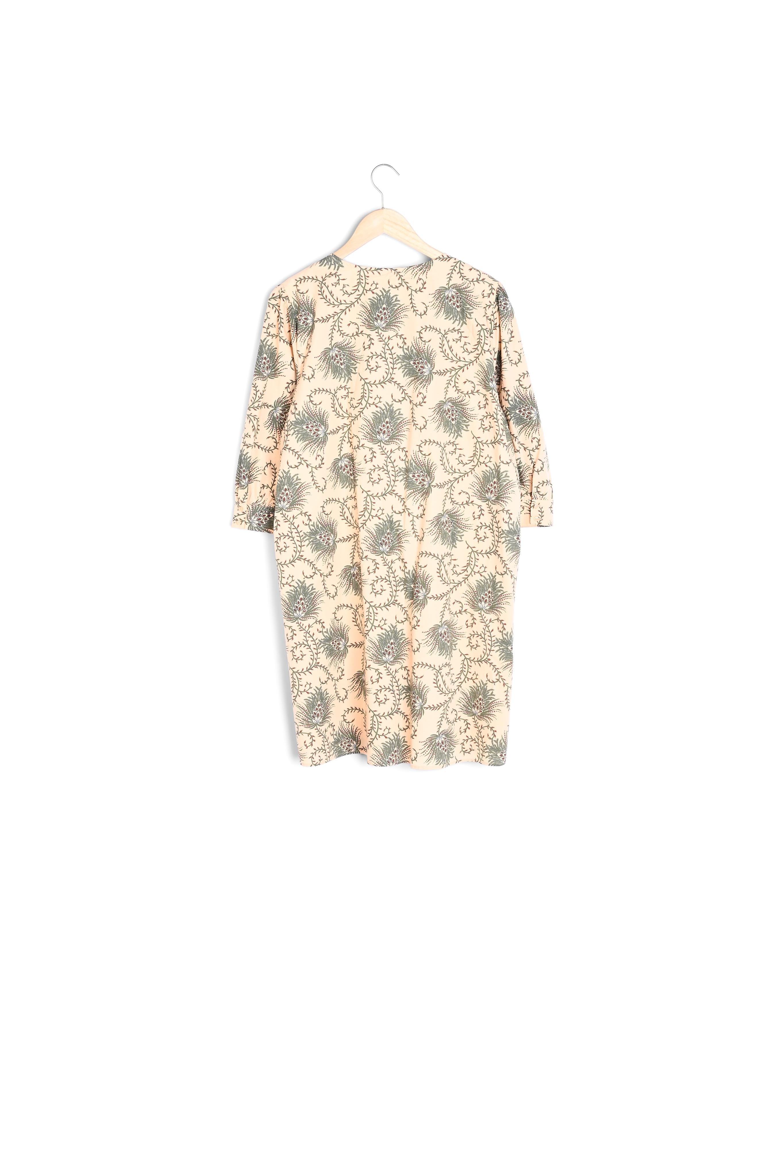 Robe droite en coton imprimé kaki Sherazade Faume - seconde main