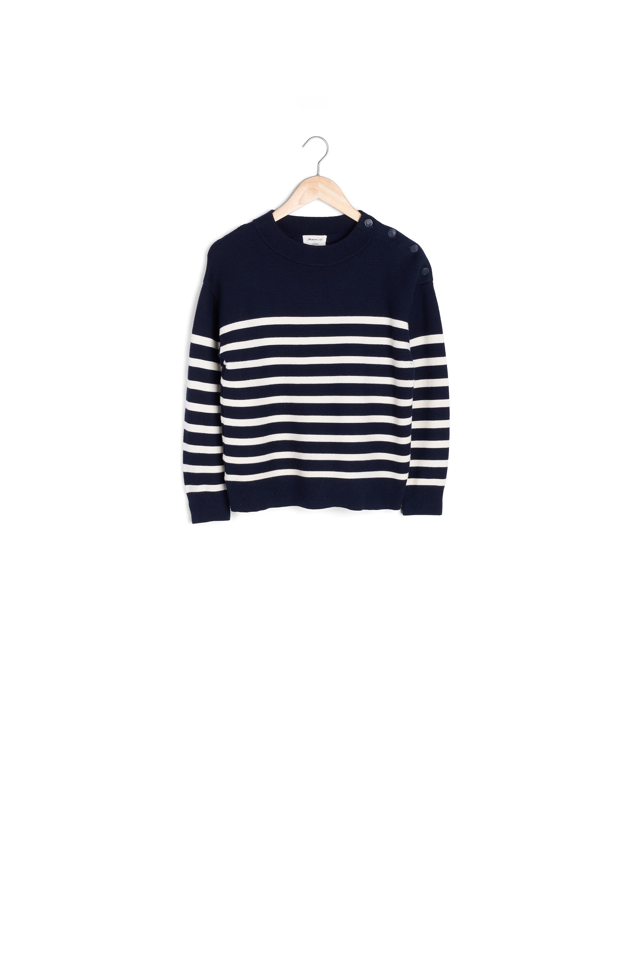 Marinière en viscose EcoVero marine Benson Faume - seconde main