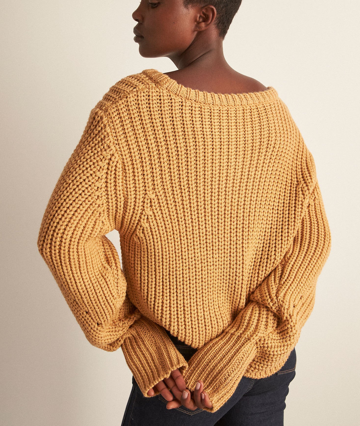 Pull XXL en laine camel Betsy Faume - seconde main