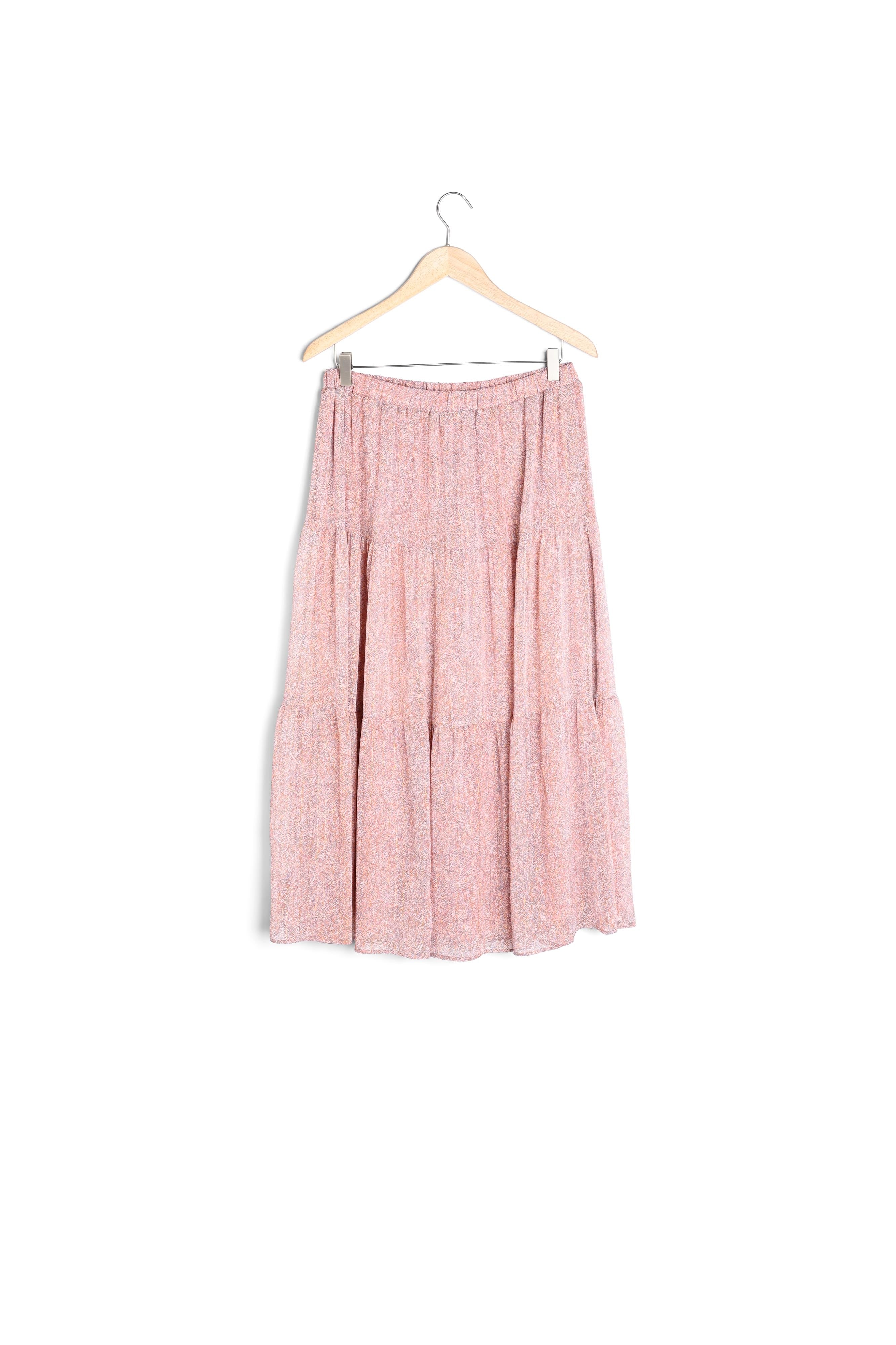 Jupe vaporeuse imprimée rose Elina Faume - seconde main