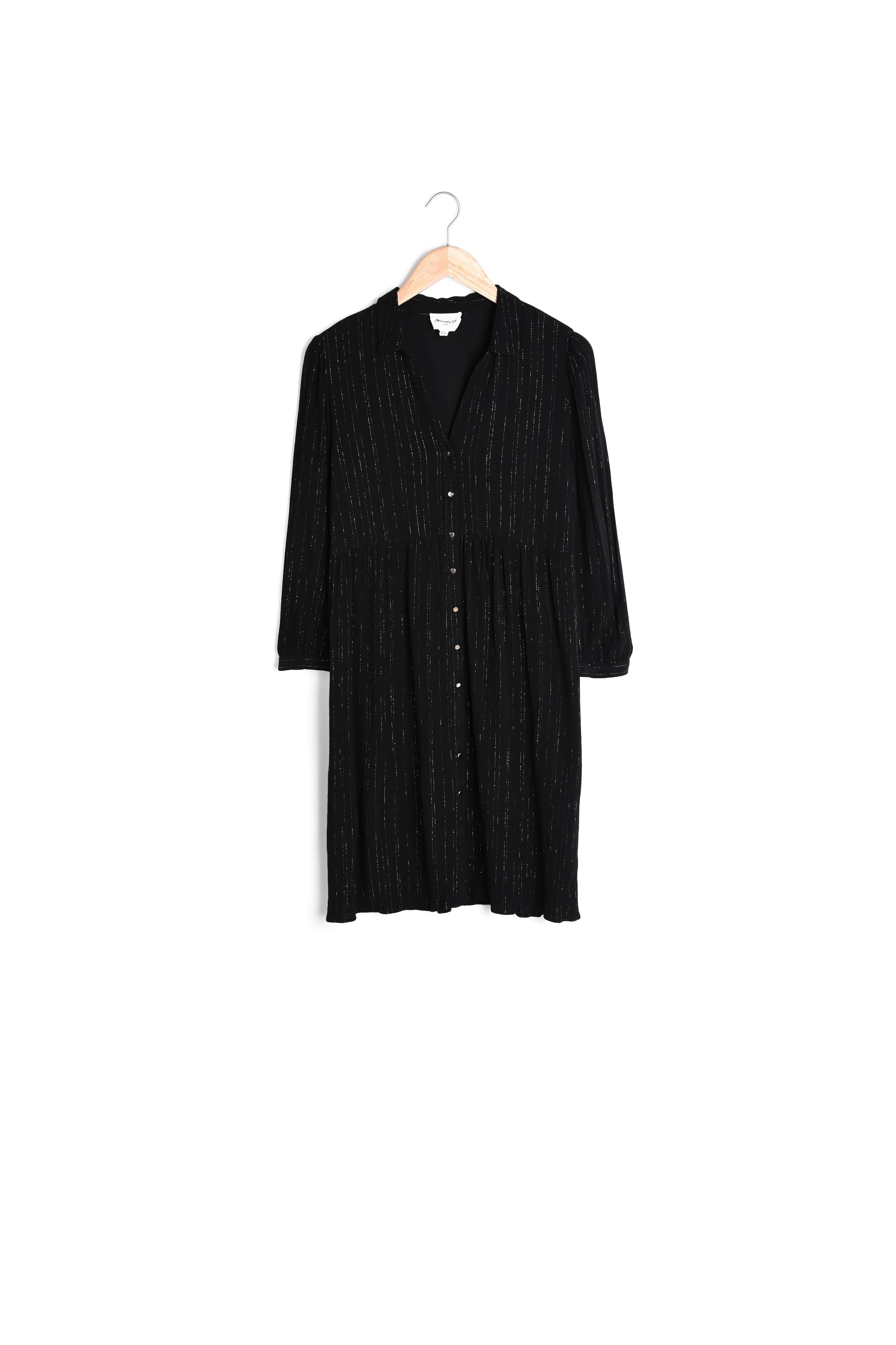 Robe chemise lurex noire Lana Faume - seconde main