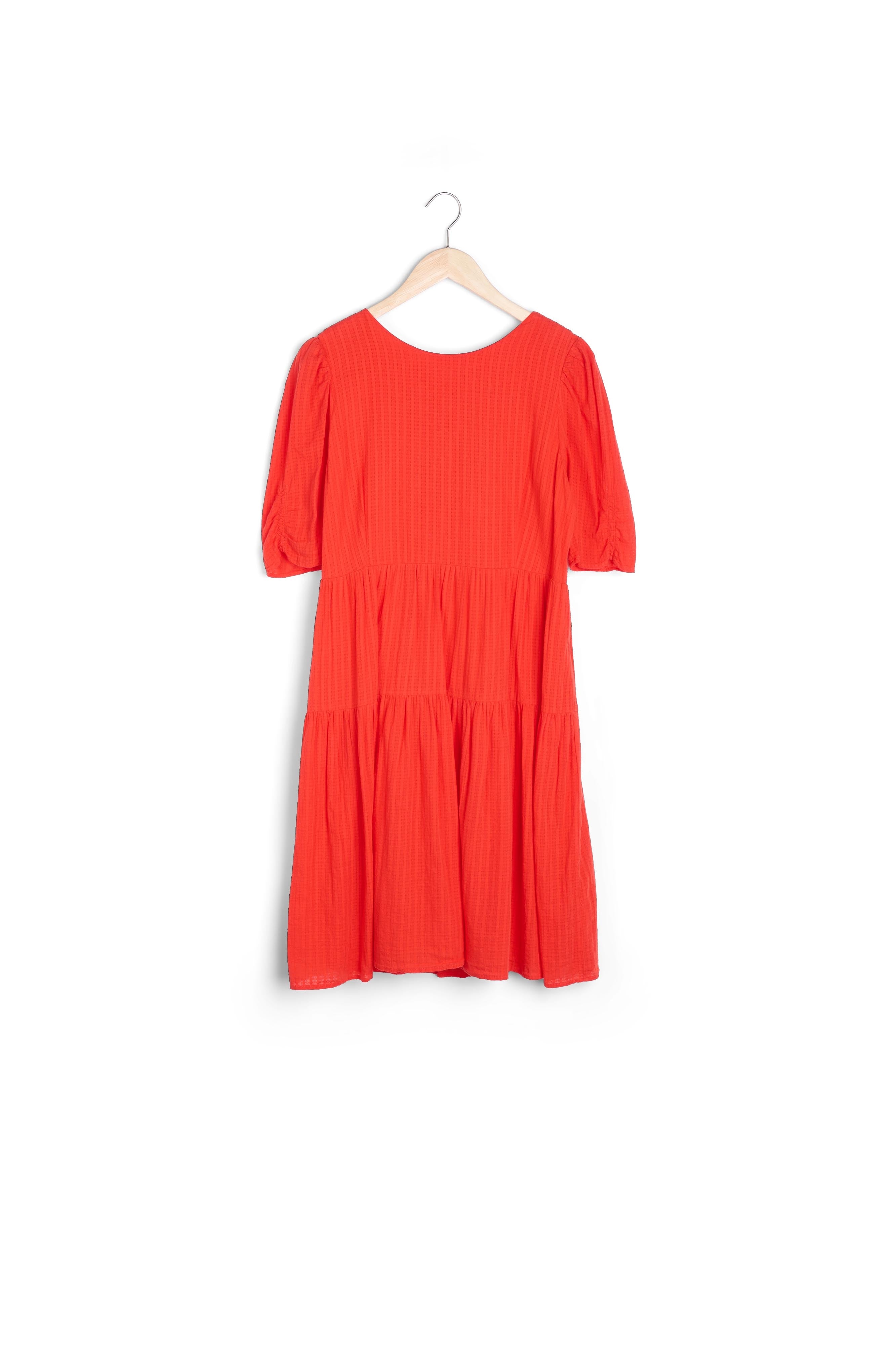 Robe midi en coton gaufré rouge Lorene Faume - seconde main
