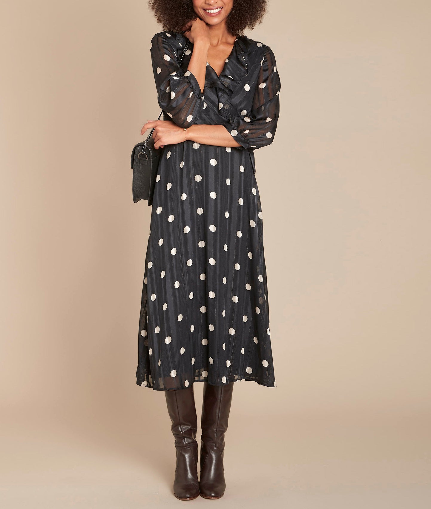 Robe à pois noire Renata Faume - seconde main
