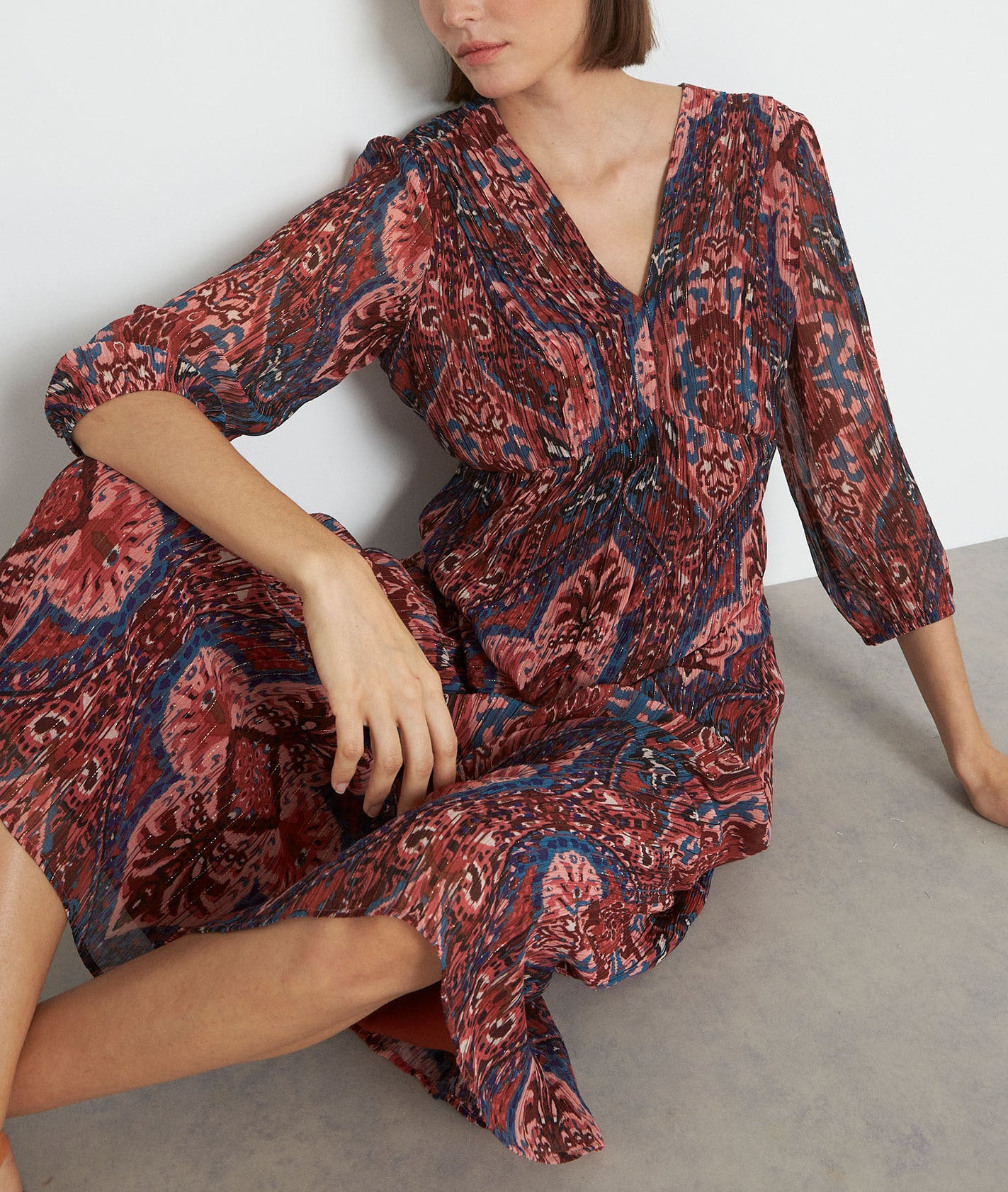 Robe longue imprimée rose Nirvana Faume - seconde main