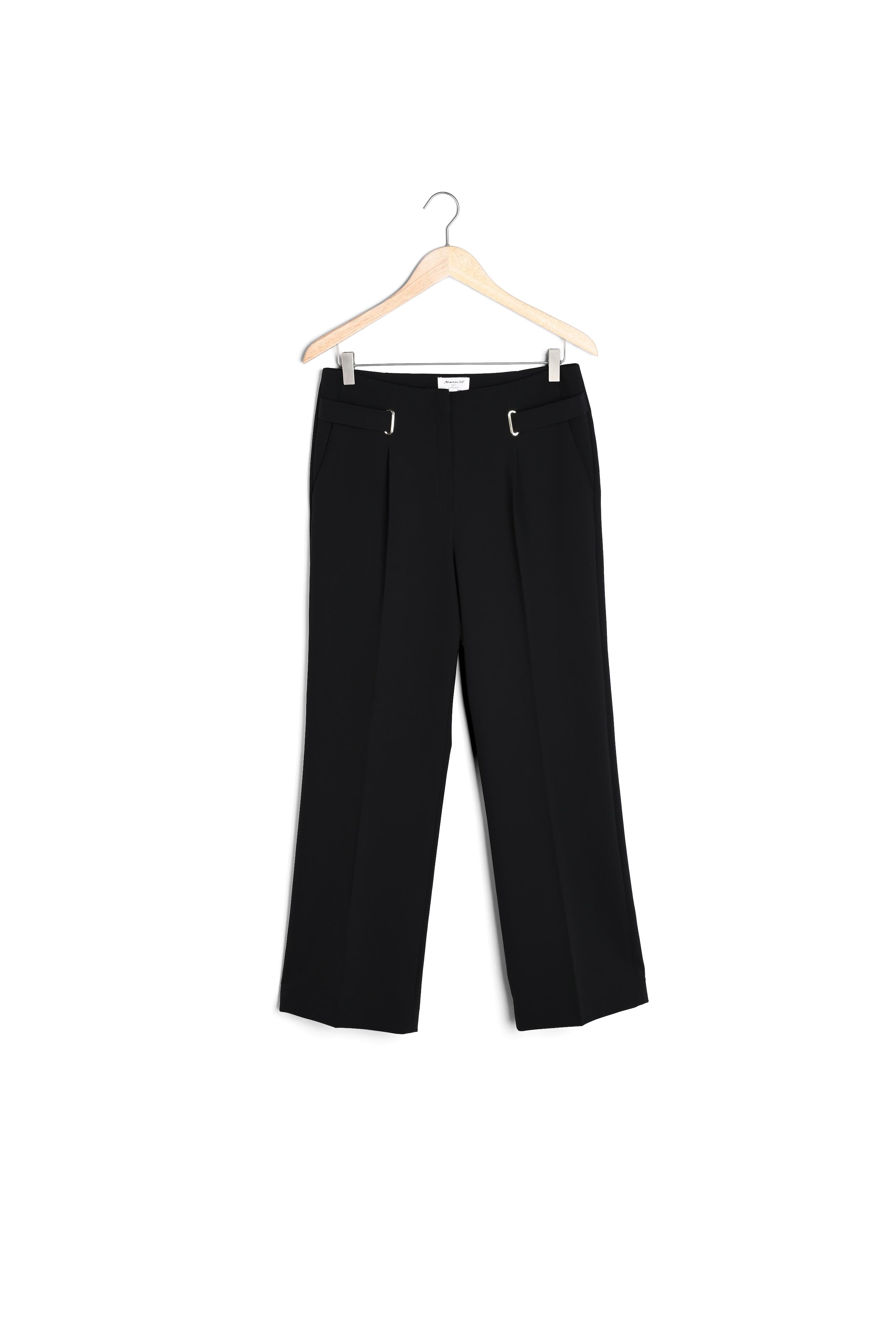 Pantalon noir droit microfibre œillets Elliot Faume - seconde main