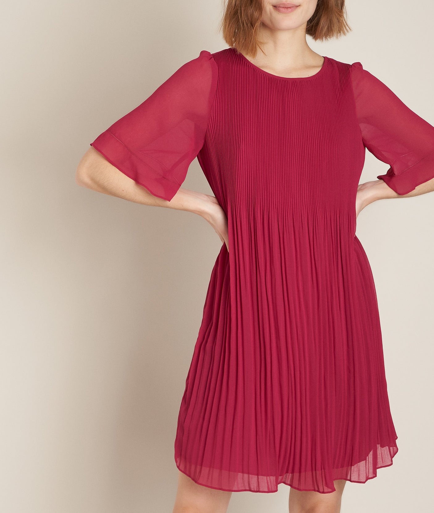 Robe plissée cyclamen Coralia Faume - seconde main