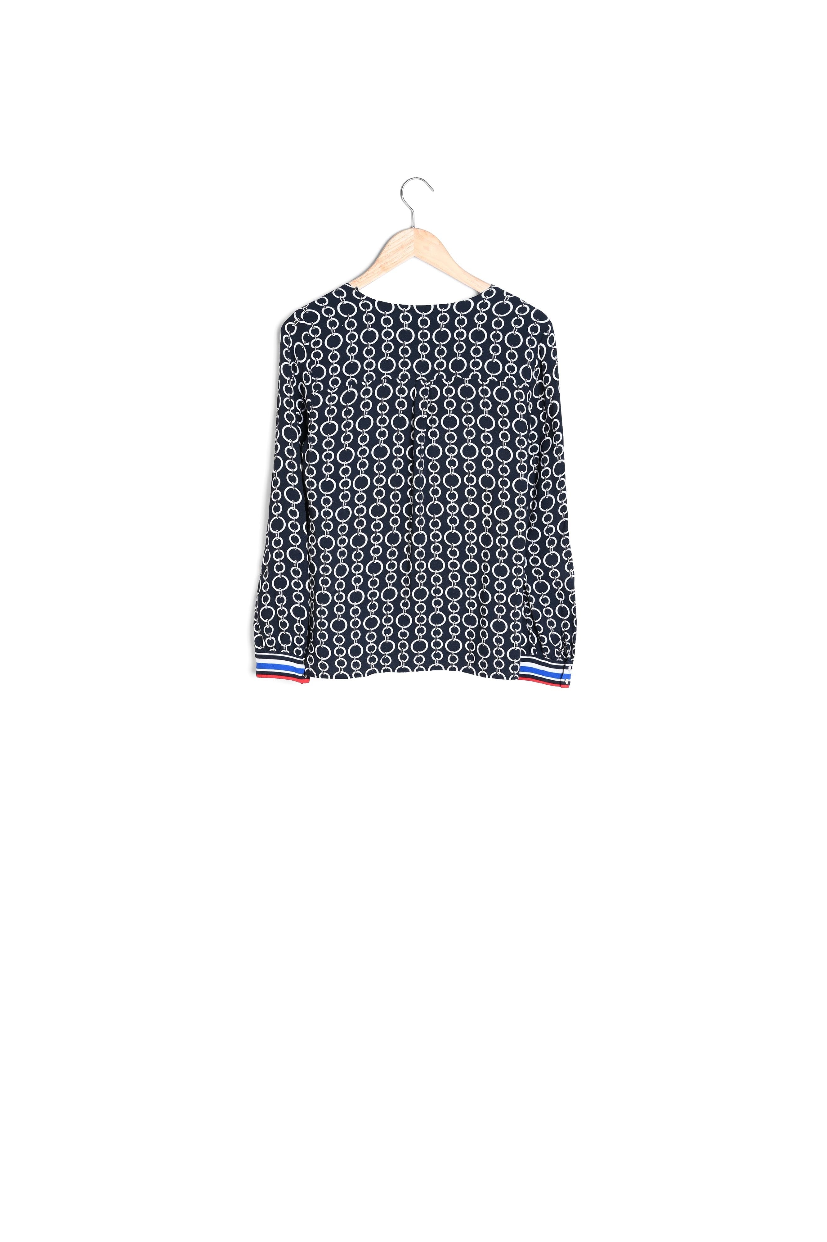 Blouse marine imprimé chaine Marin Faume - seconde main