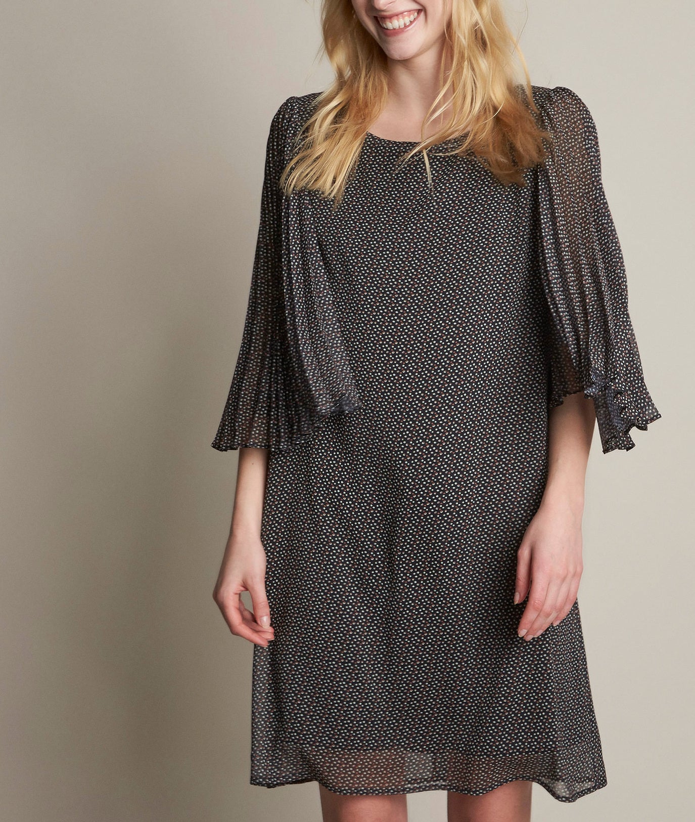 Robe imprimée en crêpe Olivia Faume - seconde main