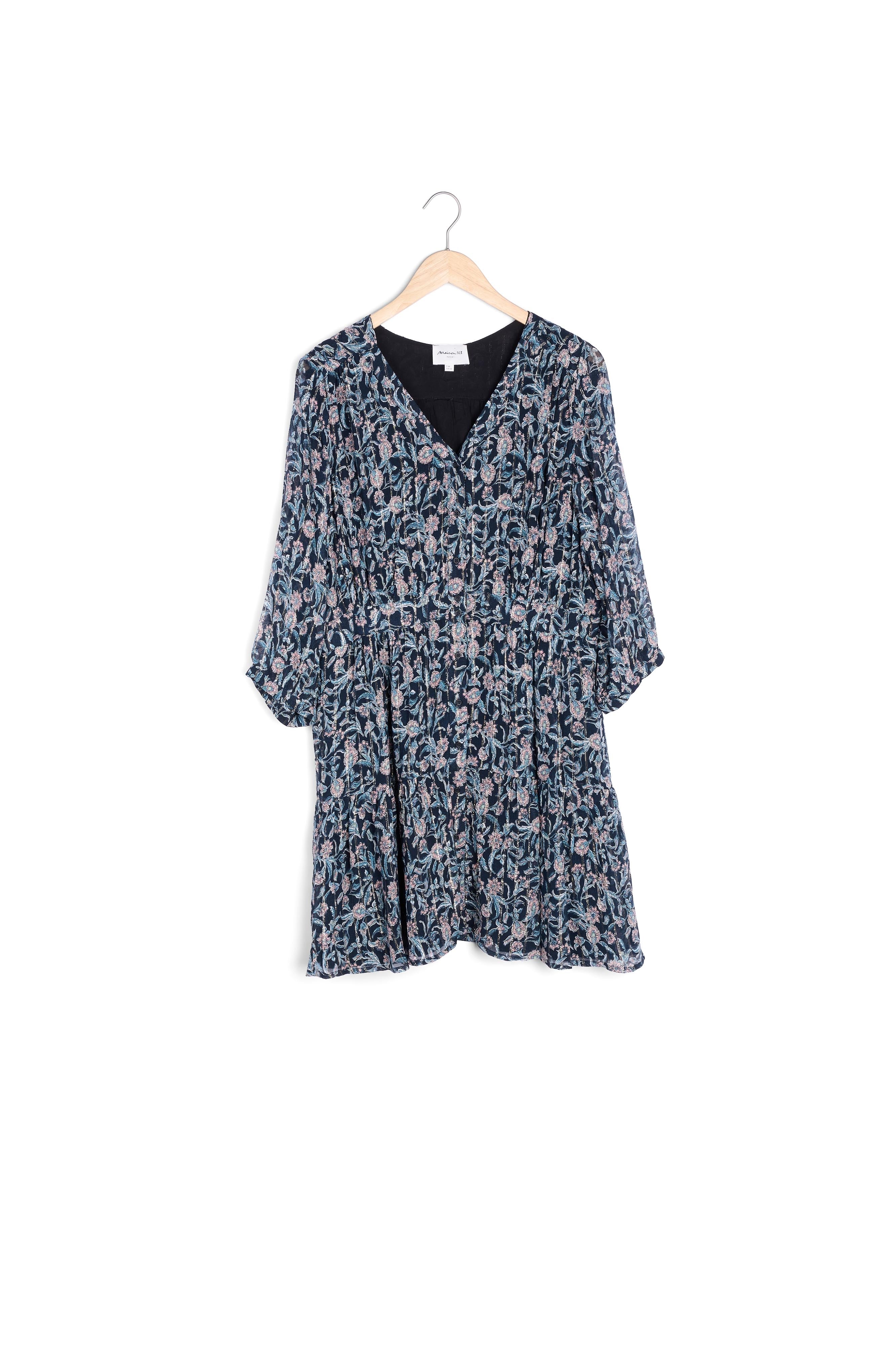 Robe bleue imprimée Louisette Faume - seconde main
