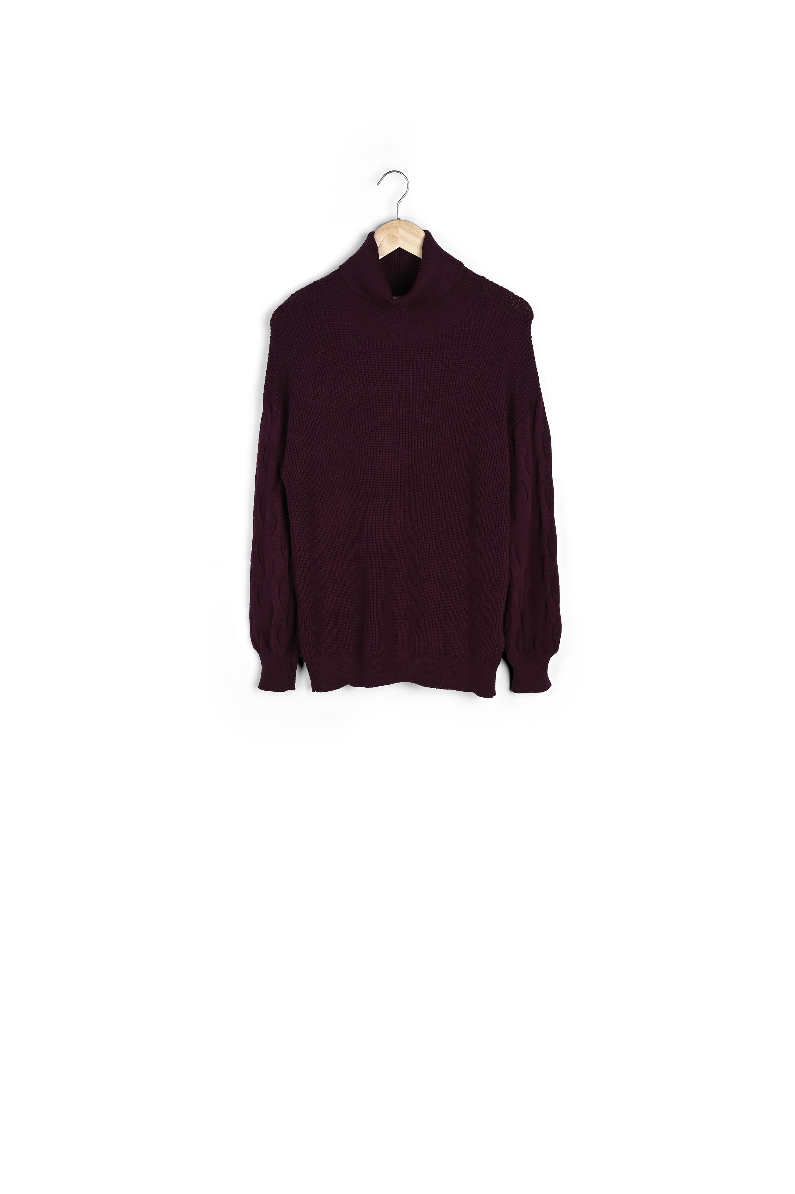 Pull en viscose EcoVero bordeaux Benito Faume - seconde main