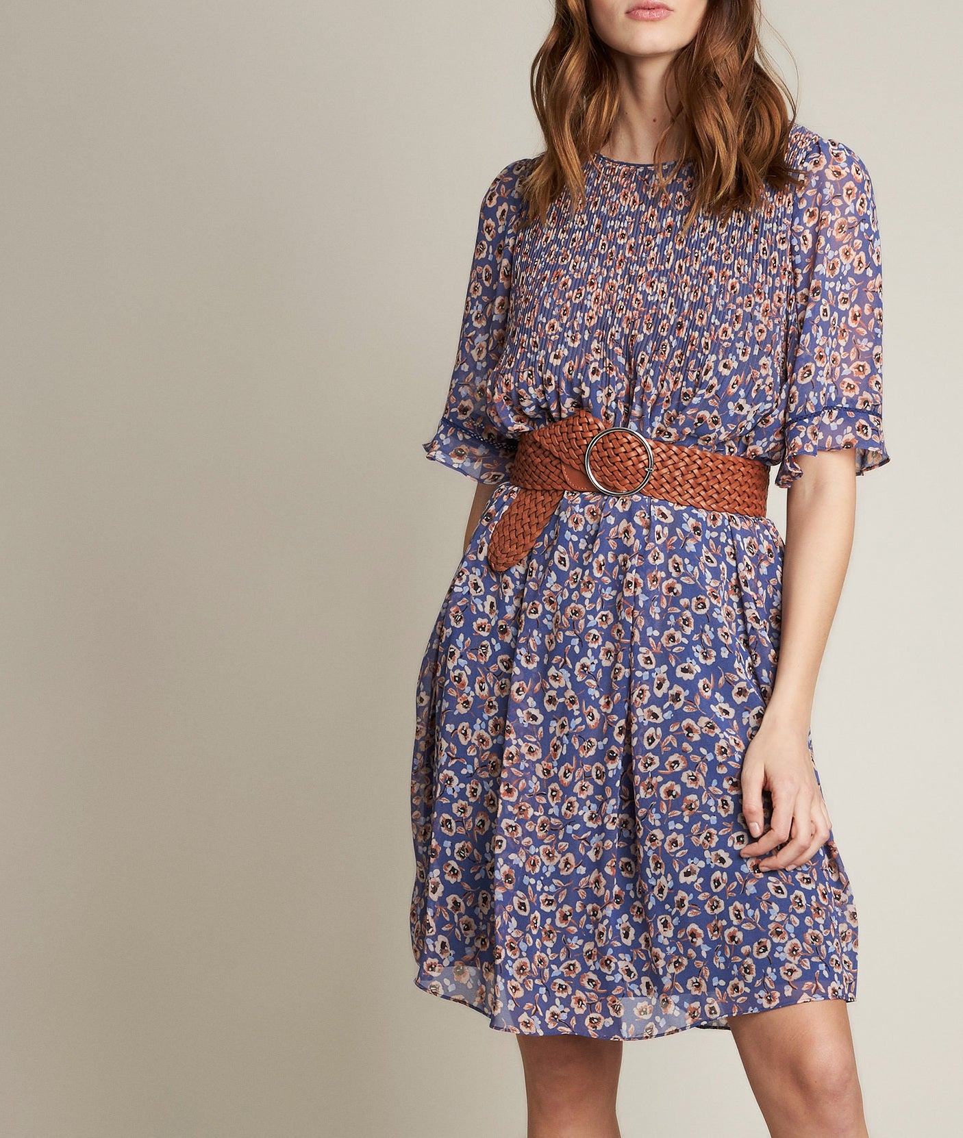 Robe plissée imprimée Coralia Faume - seconde main