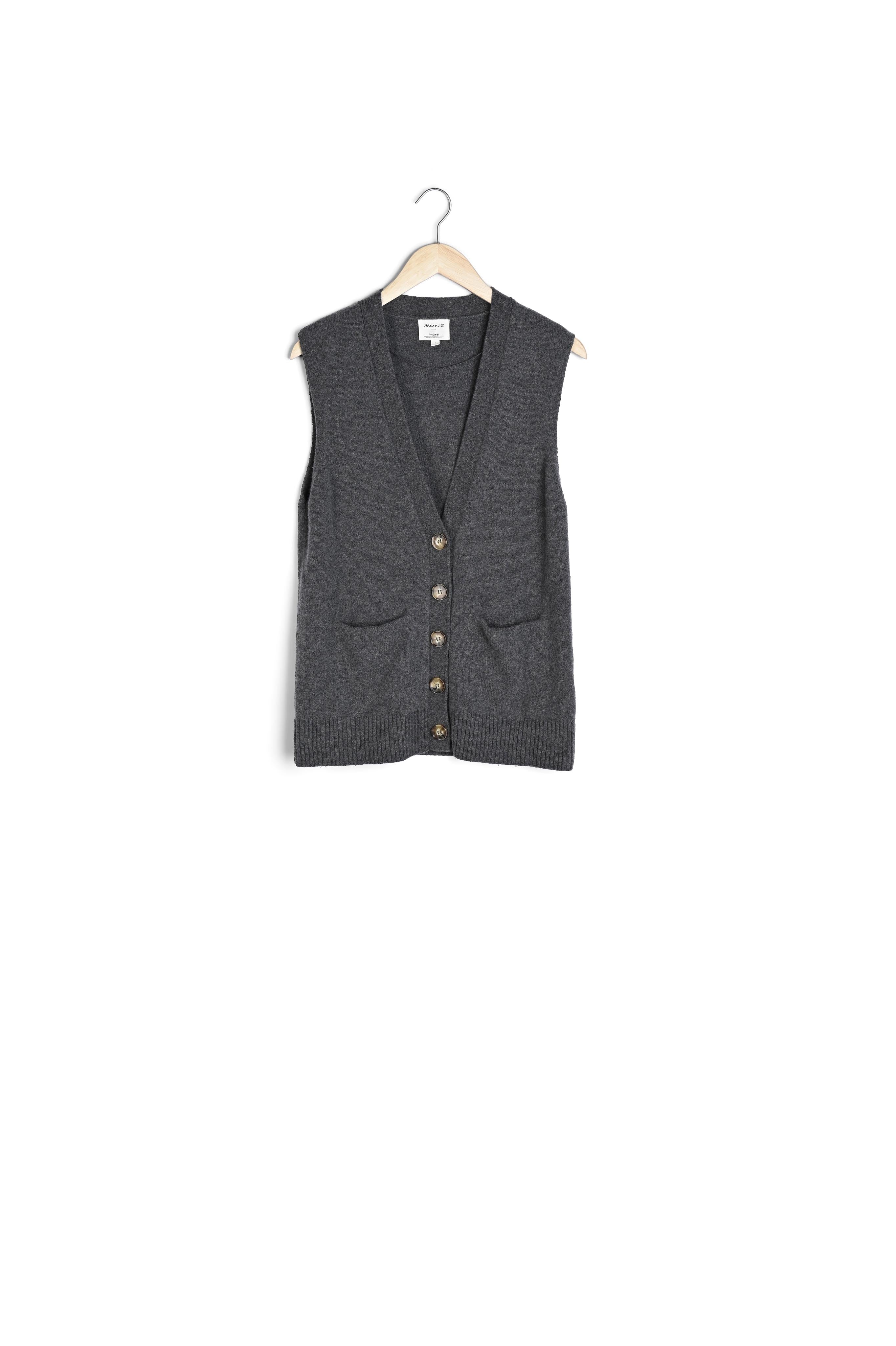 Gilet sans manches en laine responsable gris Bryton Faume - seconde main