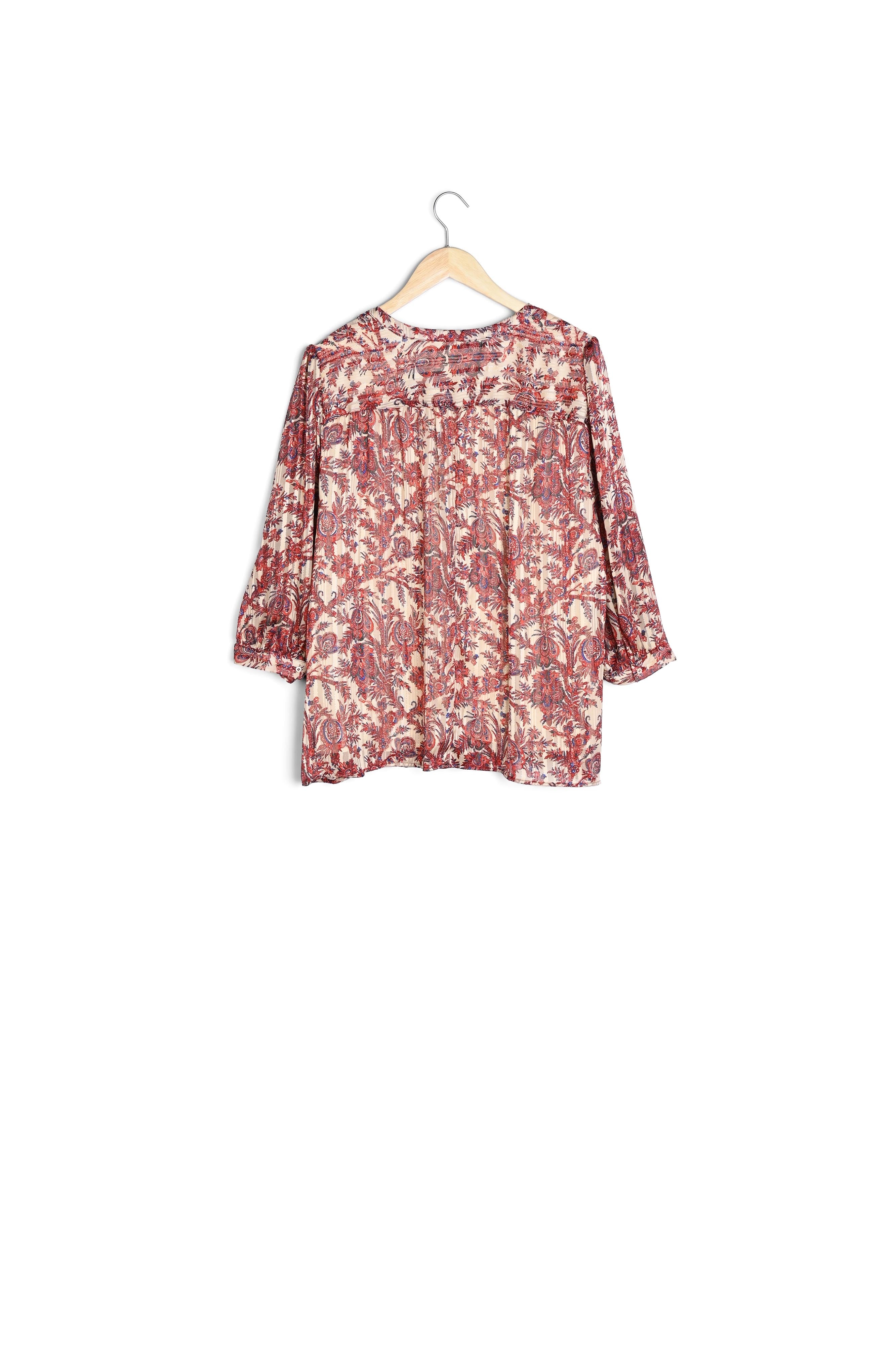 Blouse rouge imprimée Elsa Faume - seconde main