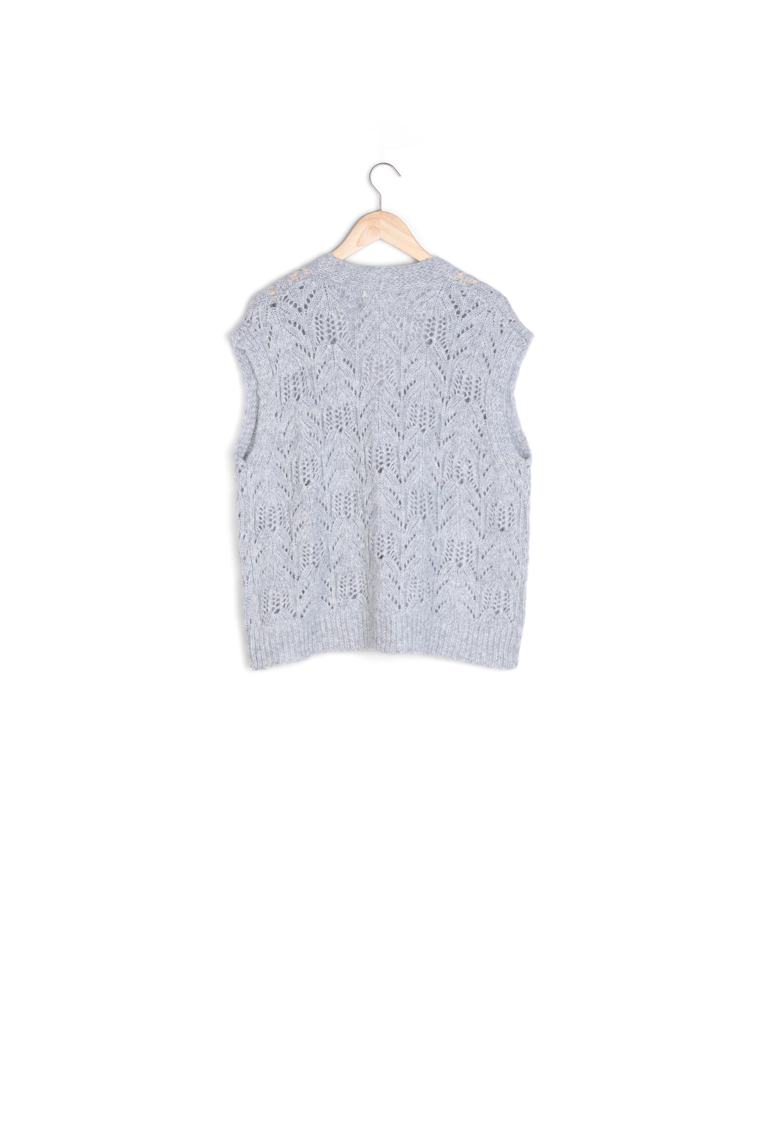 Gilet sans manches ajouré gris chiné Bawer Bis Faume - seconde main