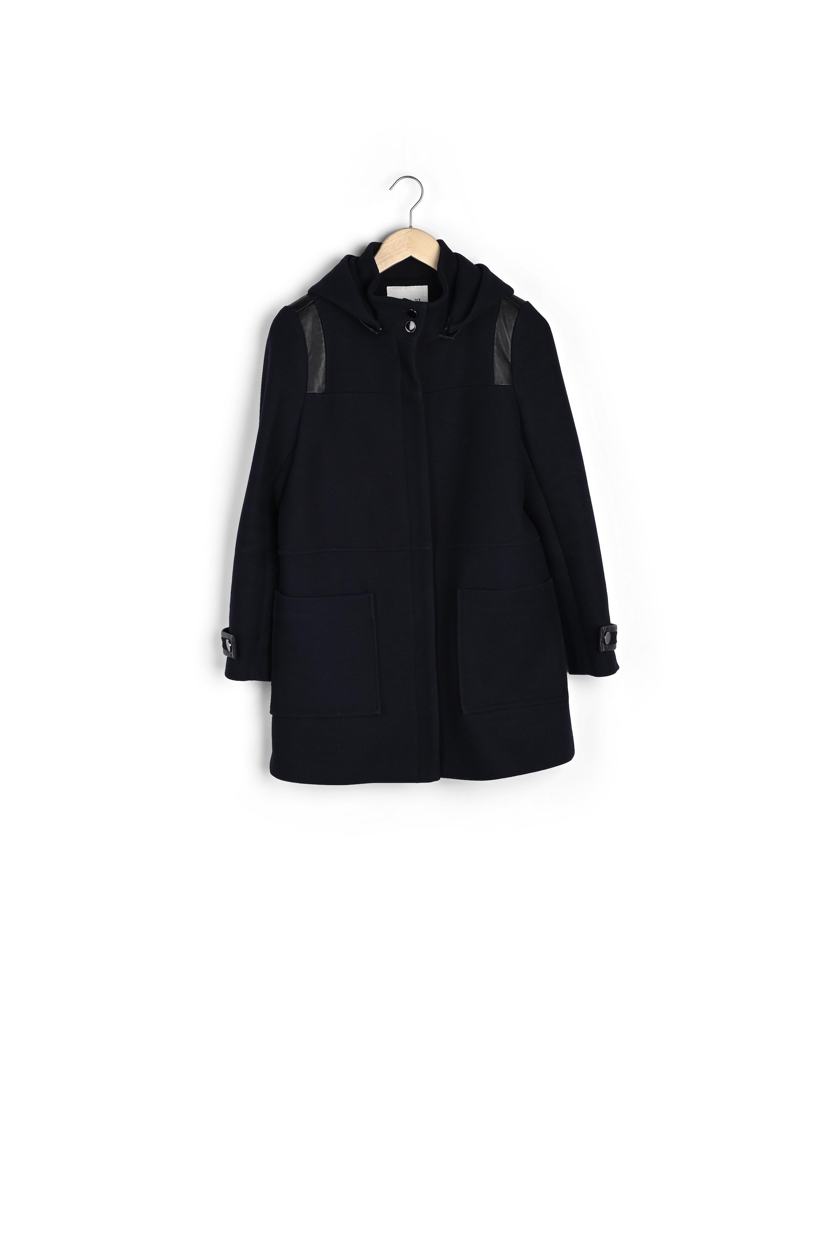 Manteau en laine recyclée à capuche Olivia Faume - seconde main