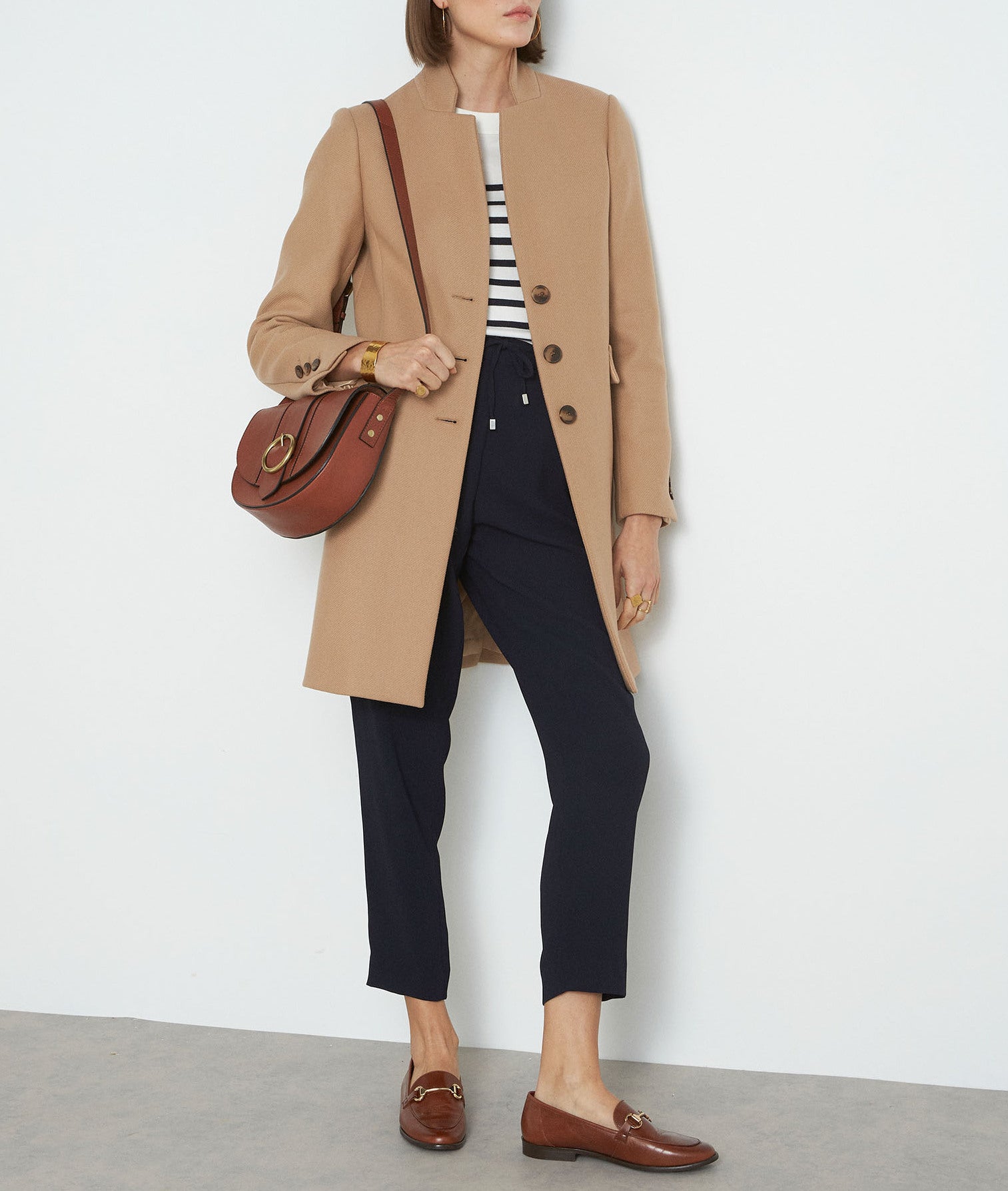 Manteau droit en laine beige Lucas Faume - seconde main