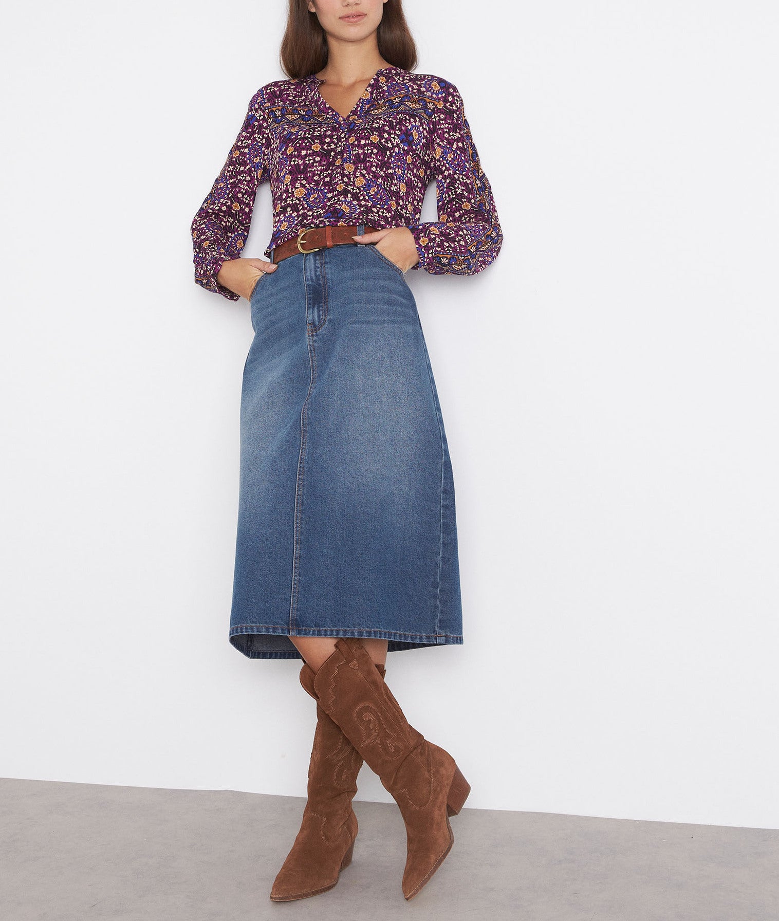 Blouse imprimée fuchsia Liane Faume - seconde main