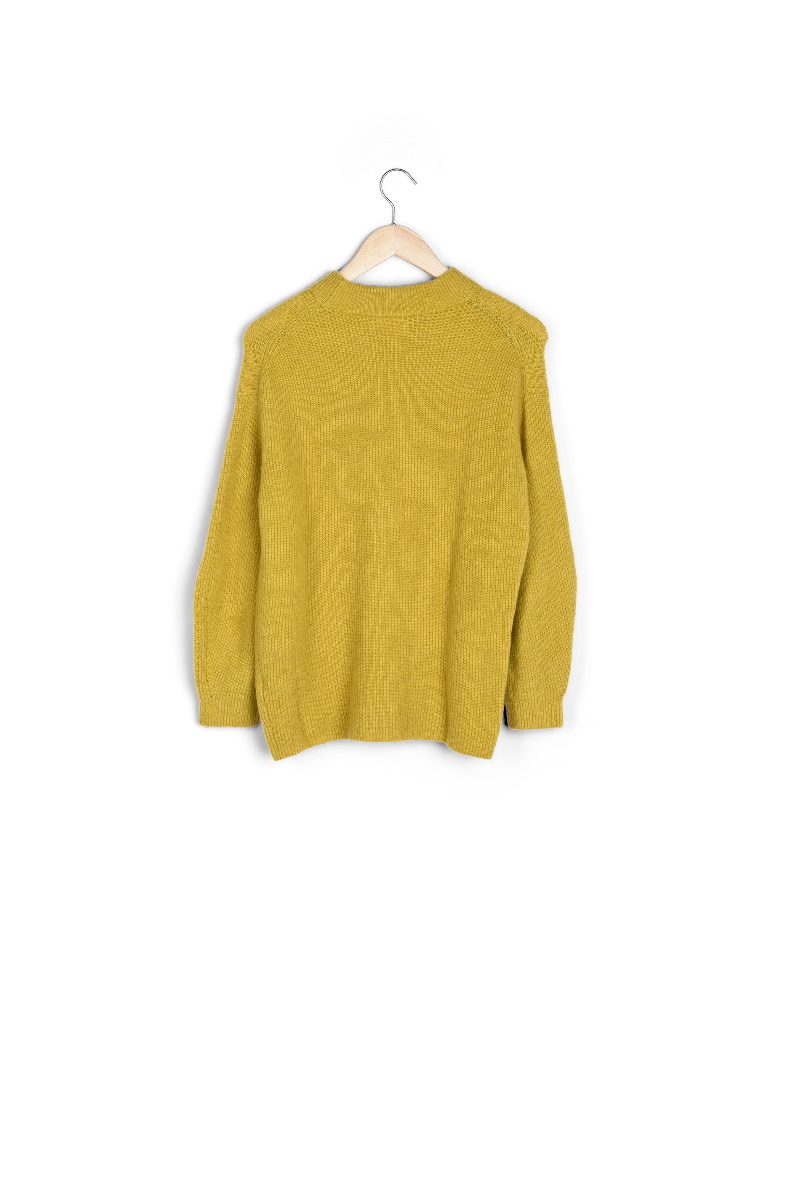 Pull en laine et alpaga jaune curry Tabasco Faume - seconde main