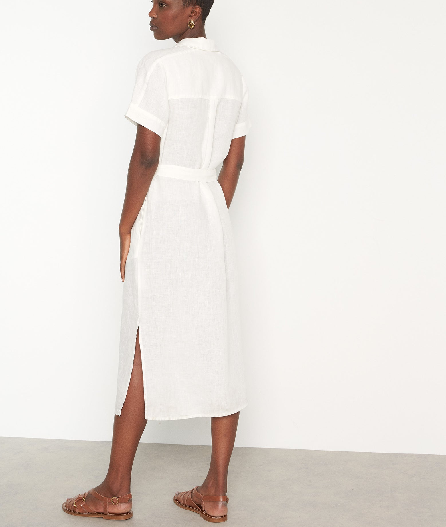 Robe longue en lin responsable ivoire Nida Faume - seconde main