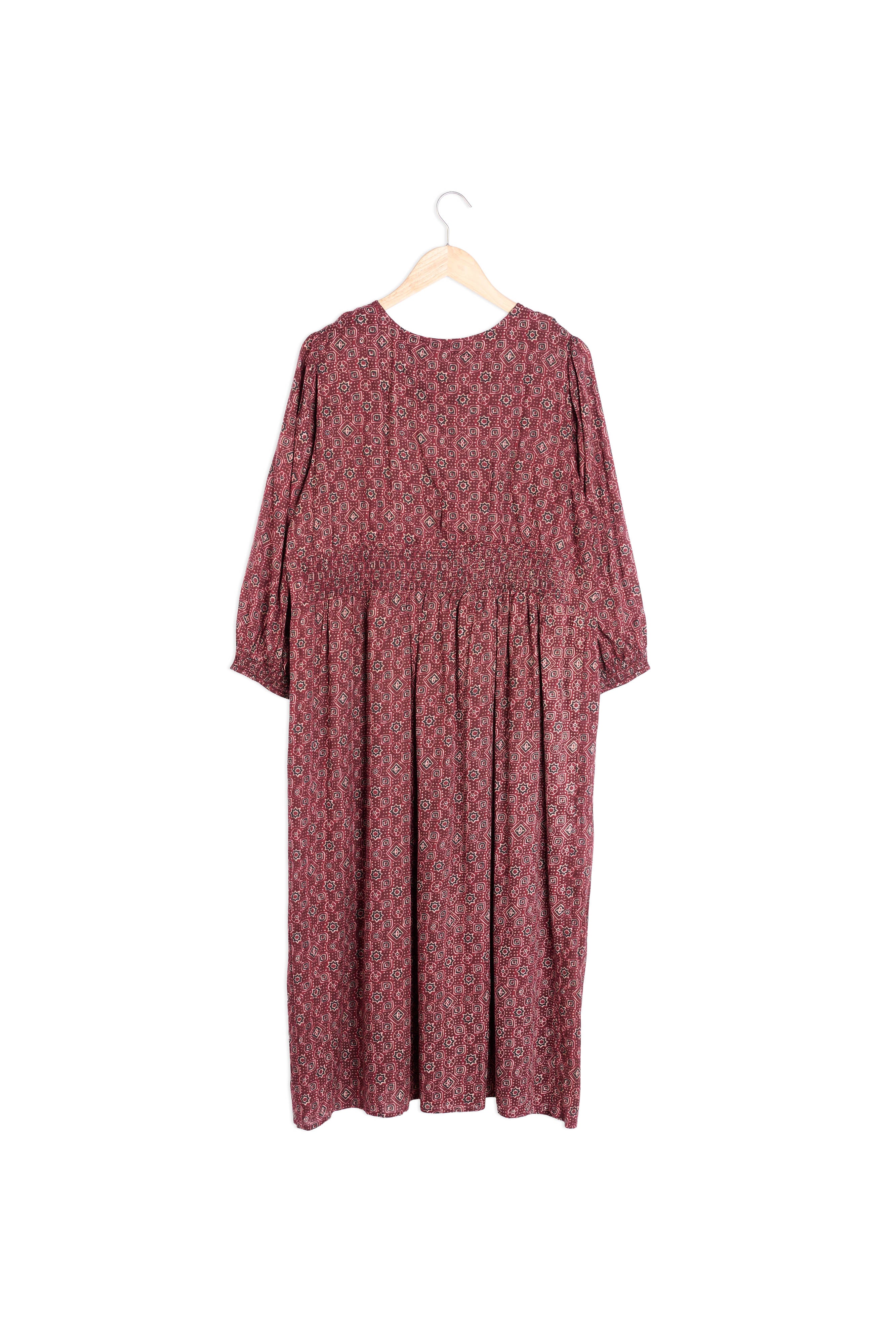 Robe longue imprimée bordeaux Nikita Faume - seconde main