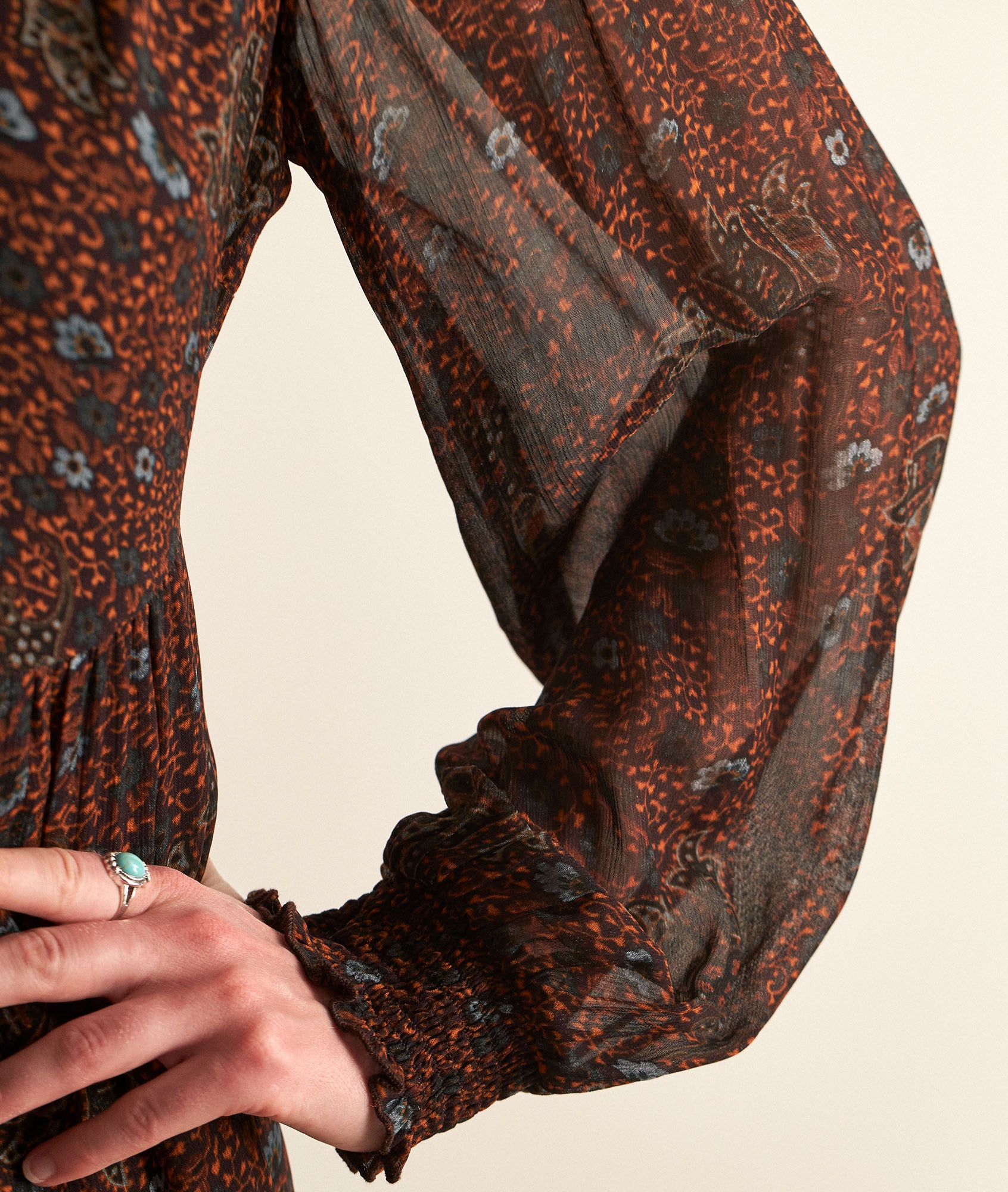 Robe courte imprimée marron Naty Faume - seconde main