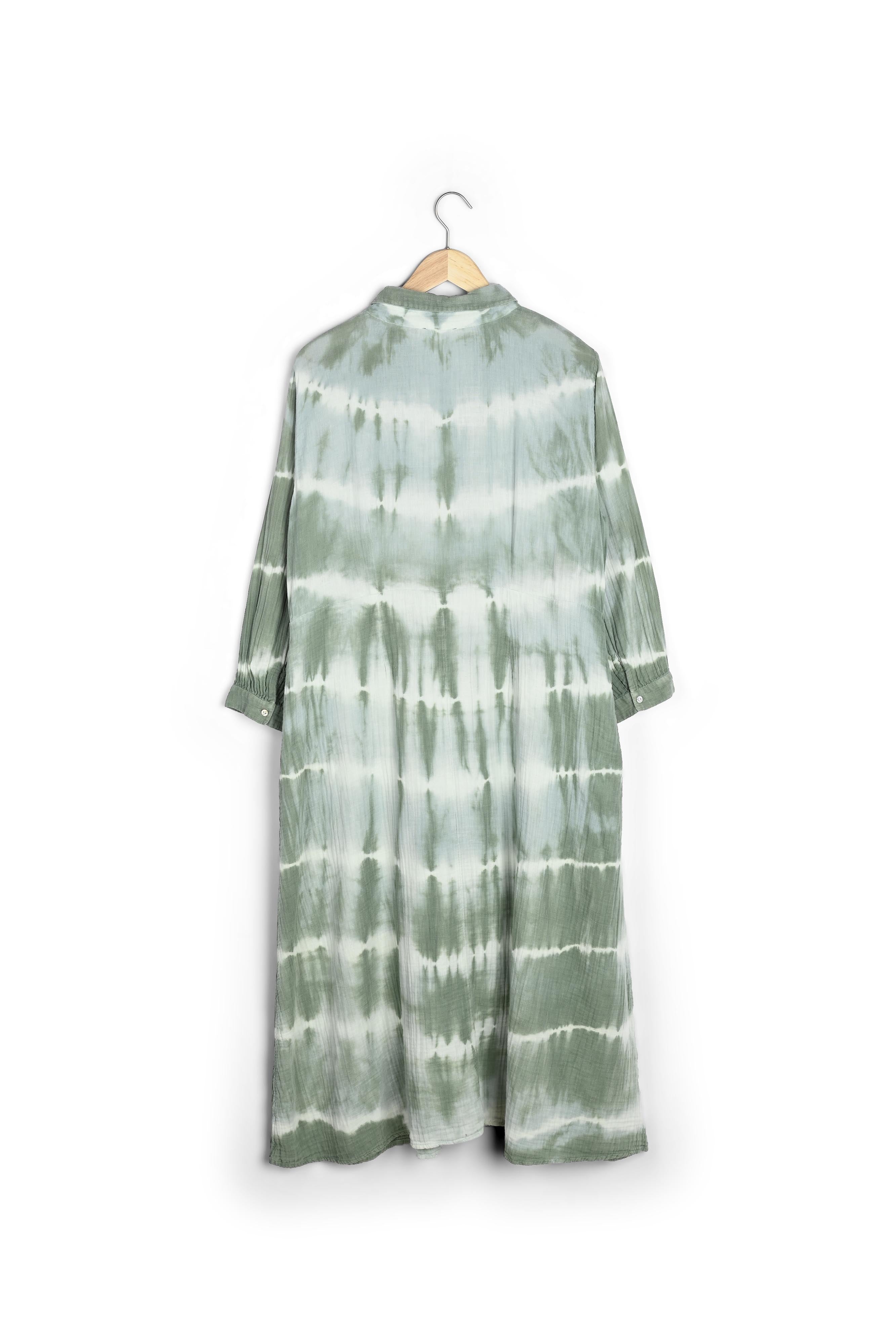 Robe longue tie and dye en coton vert Laurice Faume - seconde main