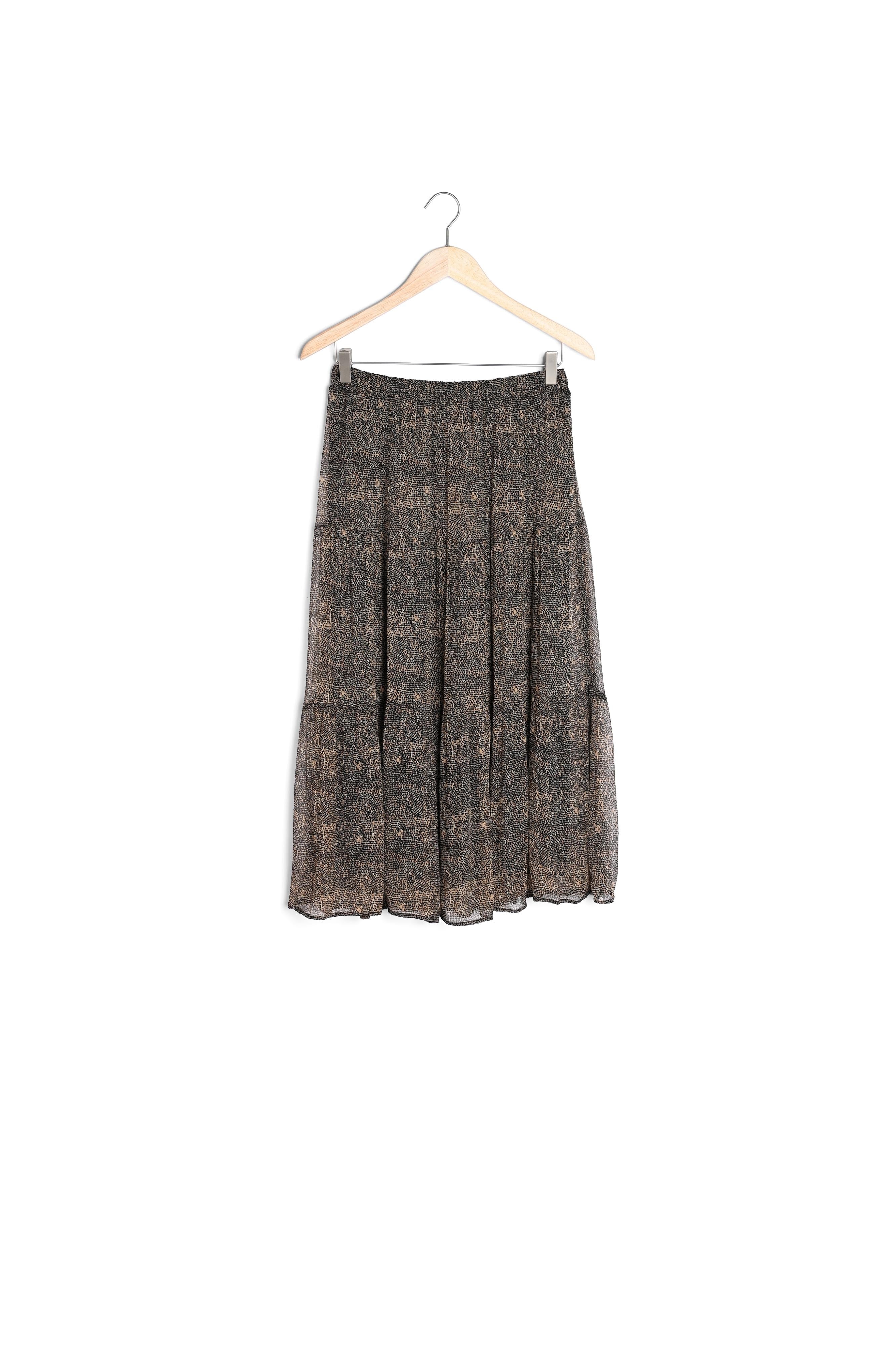 Jupe imprimé animal camel et noir Ginko Faume - seconde main