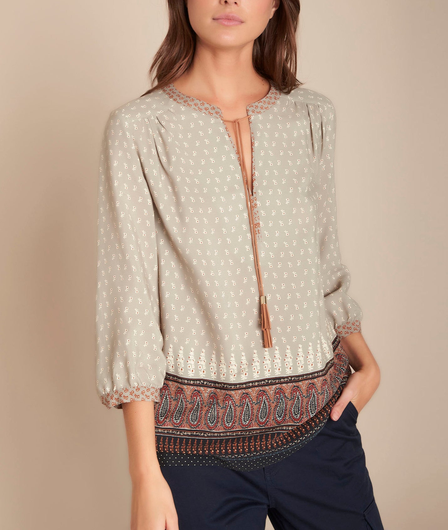 Blouse imprimée Miola Faume - seconde main