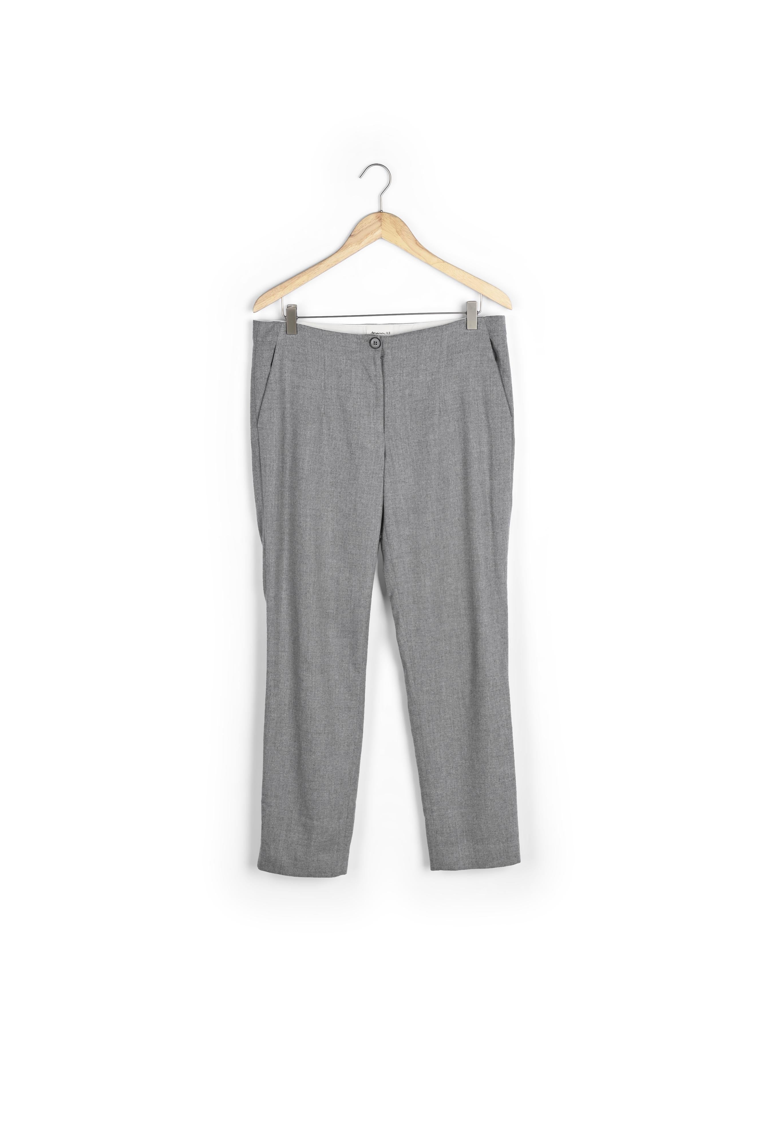 Pantalon de tailleur cigarette gris Dahlia Faume - seconde main