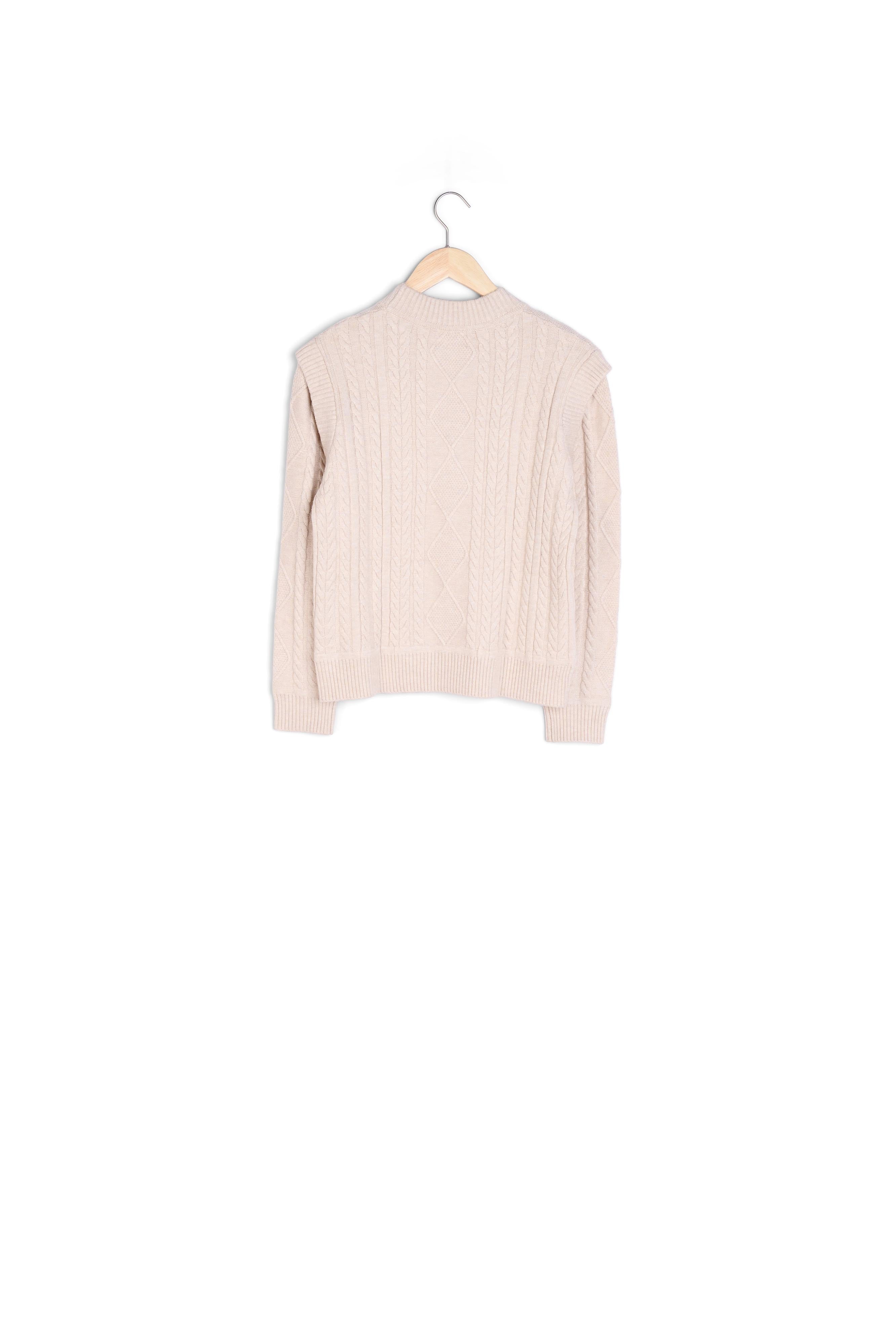 Pull torsadé en viscose EcoVero ecru Basso Faume - seconde main