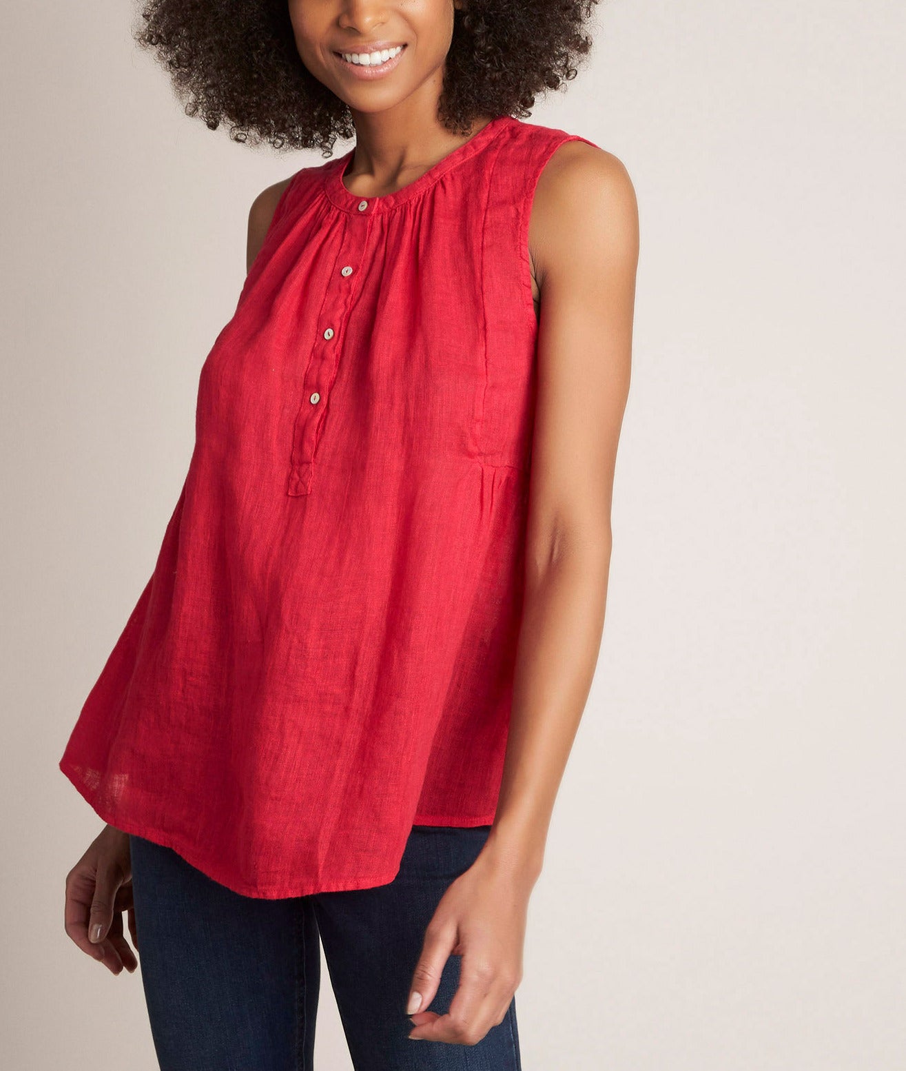 Top rouge en lin Eloane Faume - seconde main