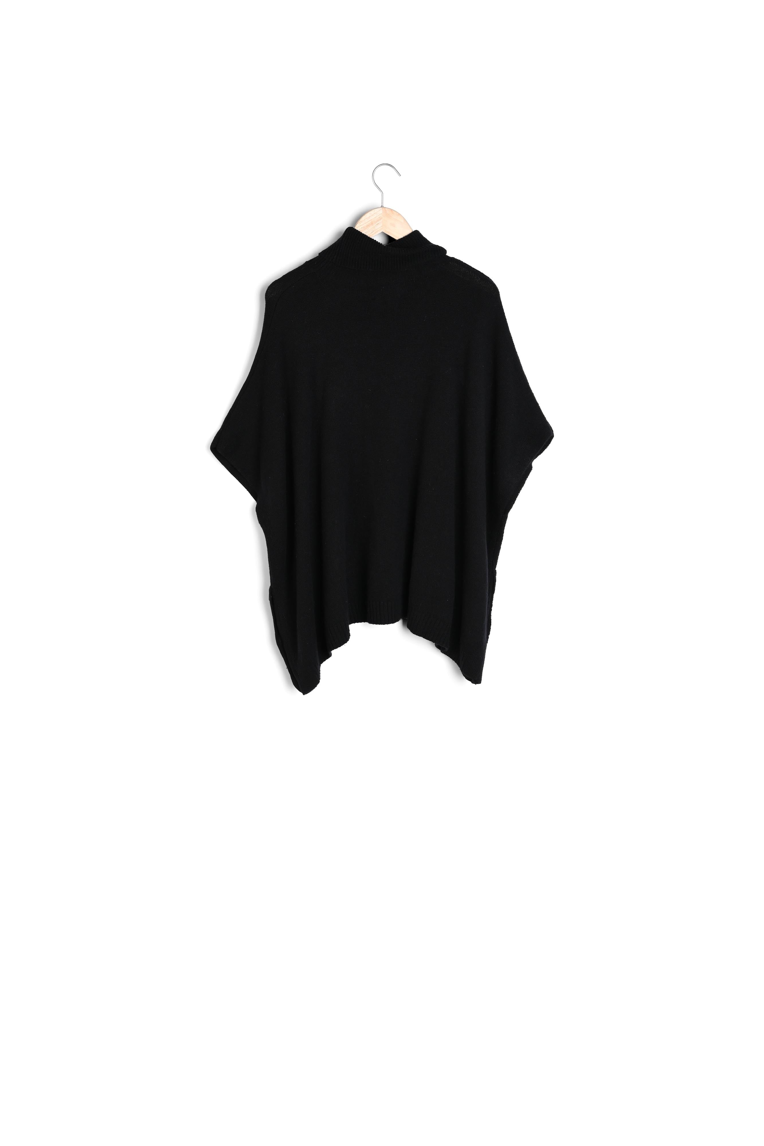 Poncho en laine Benji Faume - seconde main