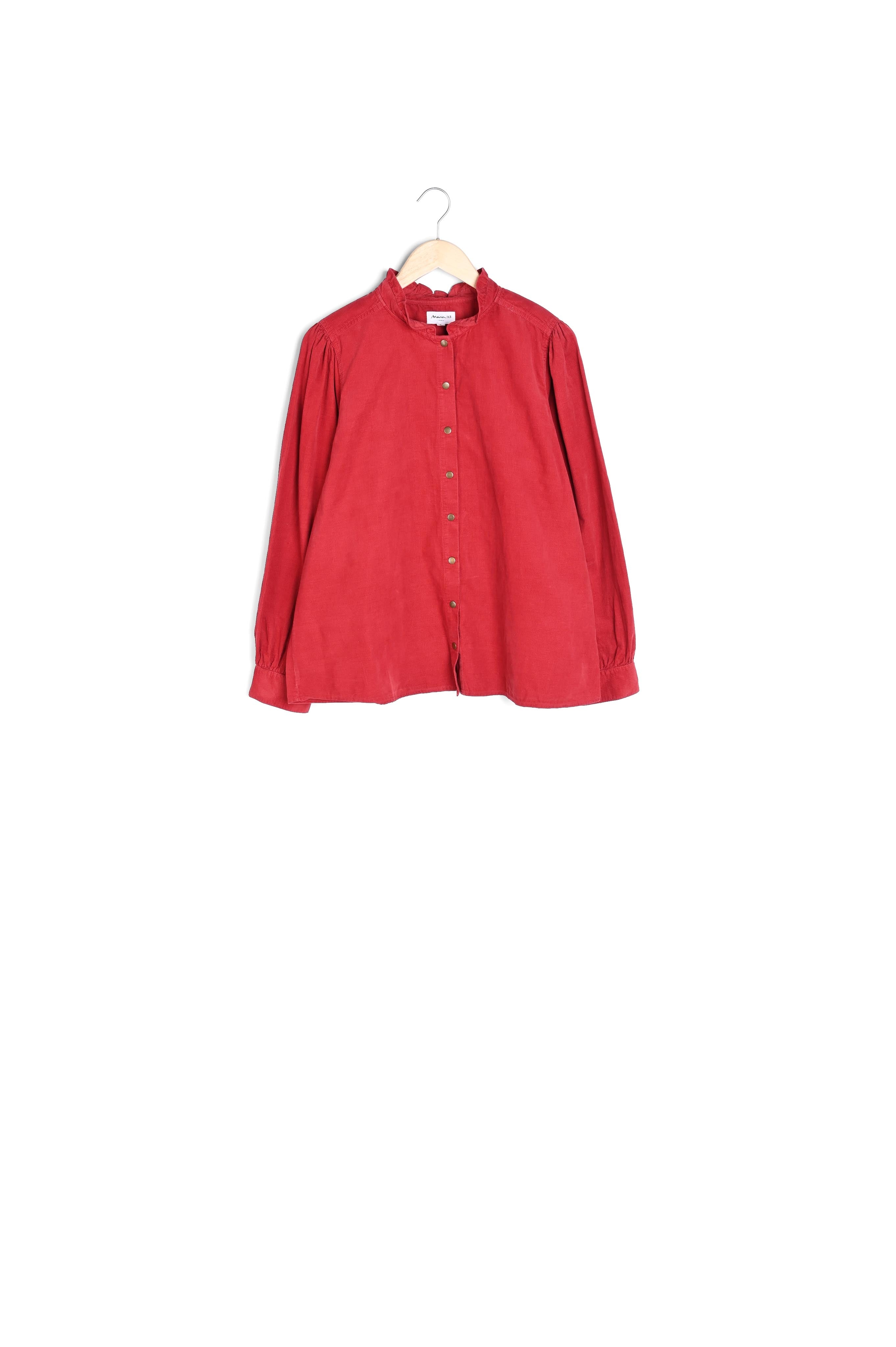 Surchemise rouge en velours Jeraldine Faume - seconde main