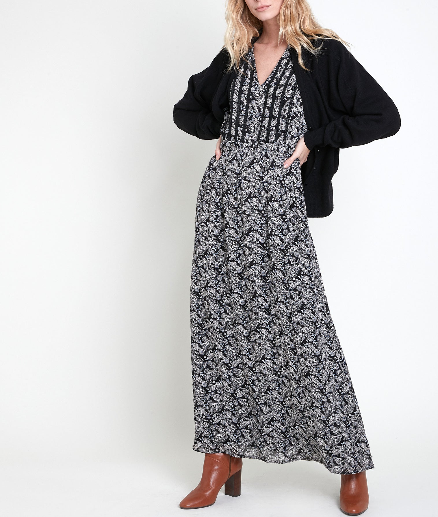 Robe longue imprimé cachemire Lea Faume - seconde main