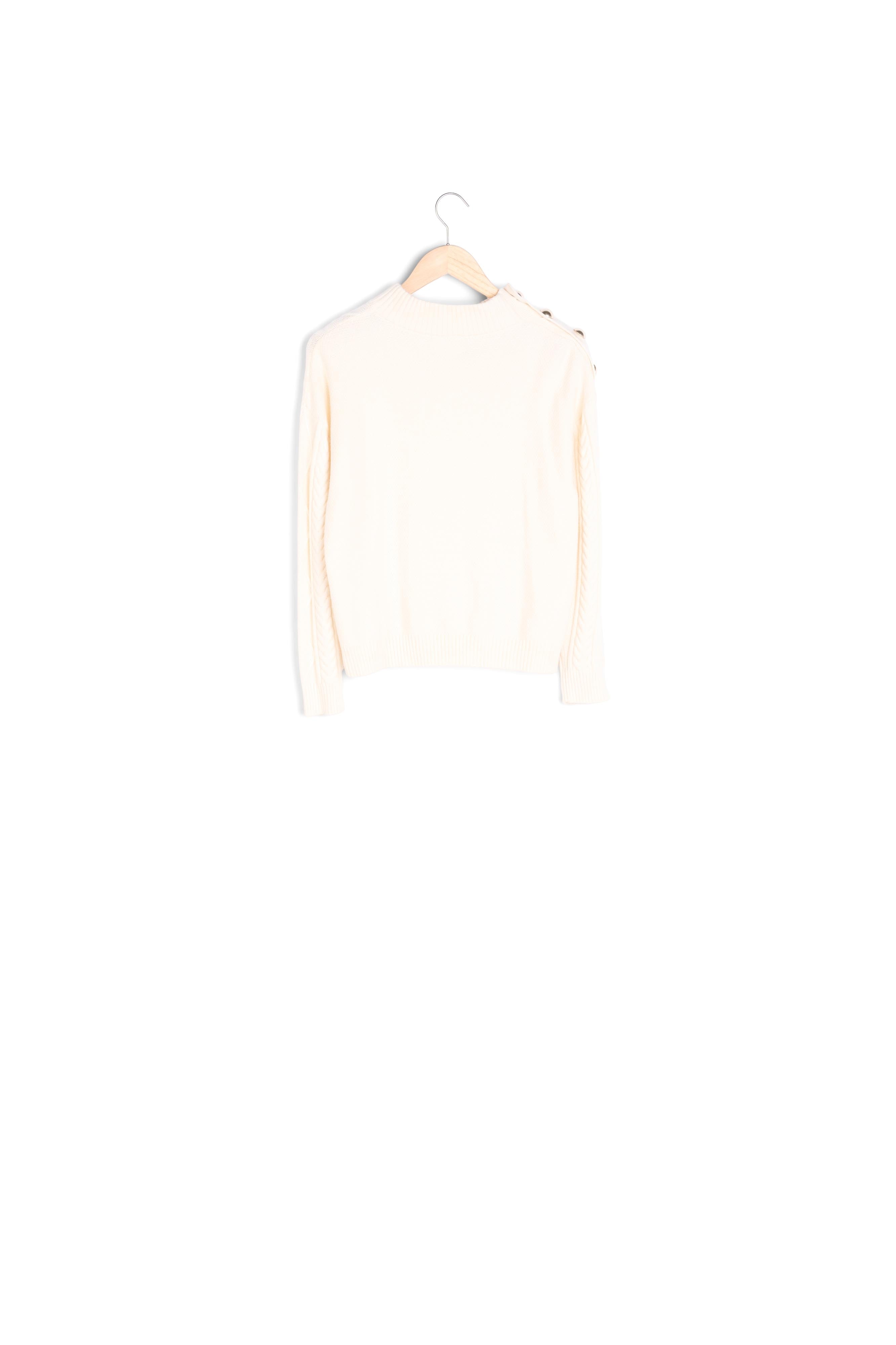 Pull épais en maille torsadée écru Tevy Faume - seconde main