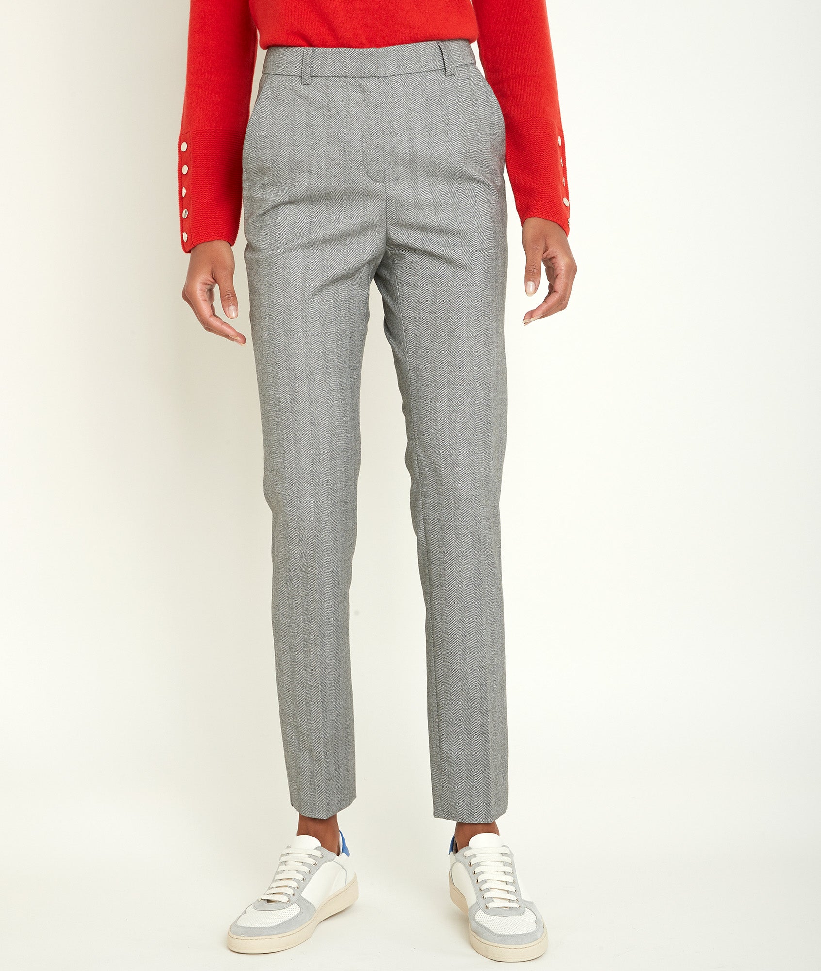 Pantalon cigarette à chevrons Min Faume - seconde main