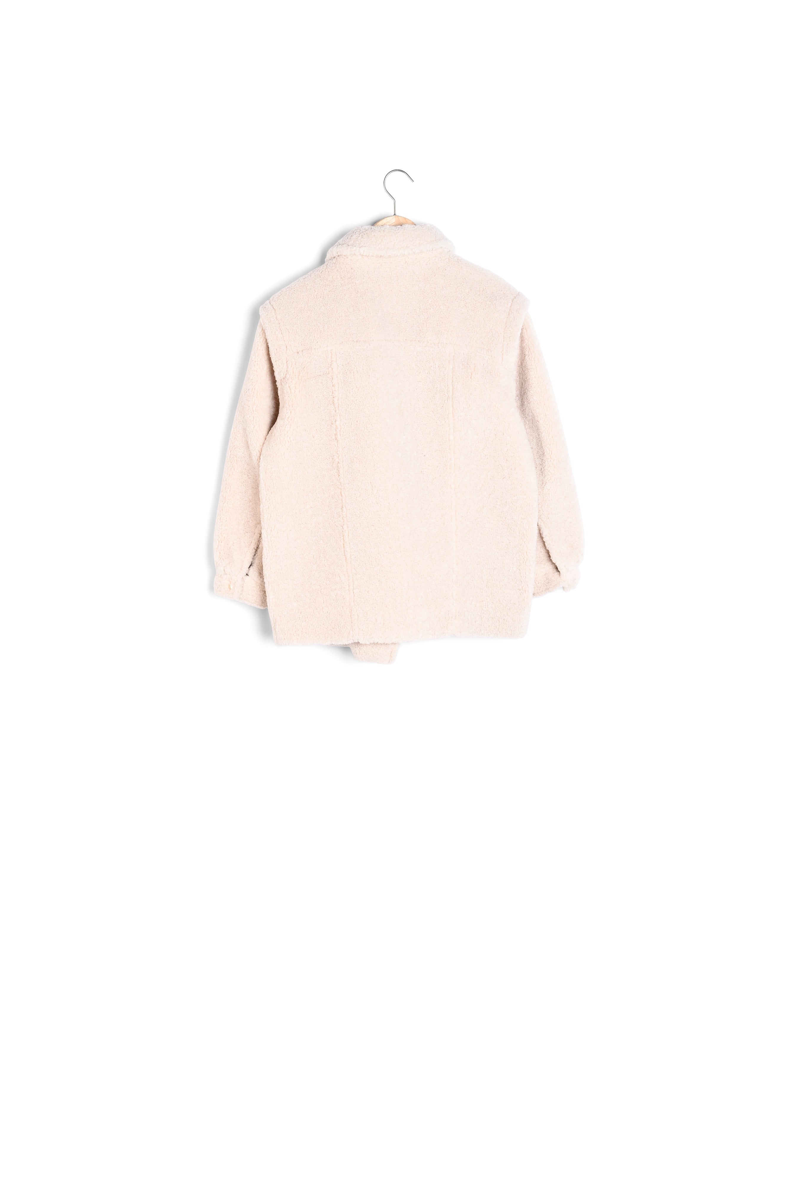 Manteau XXL effet mouton retourné écru Janna Faume - seconde main