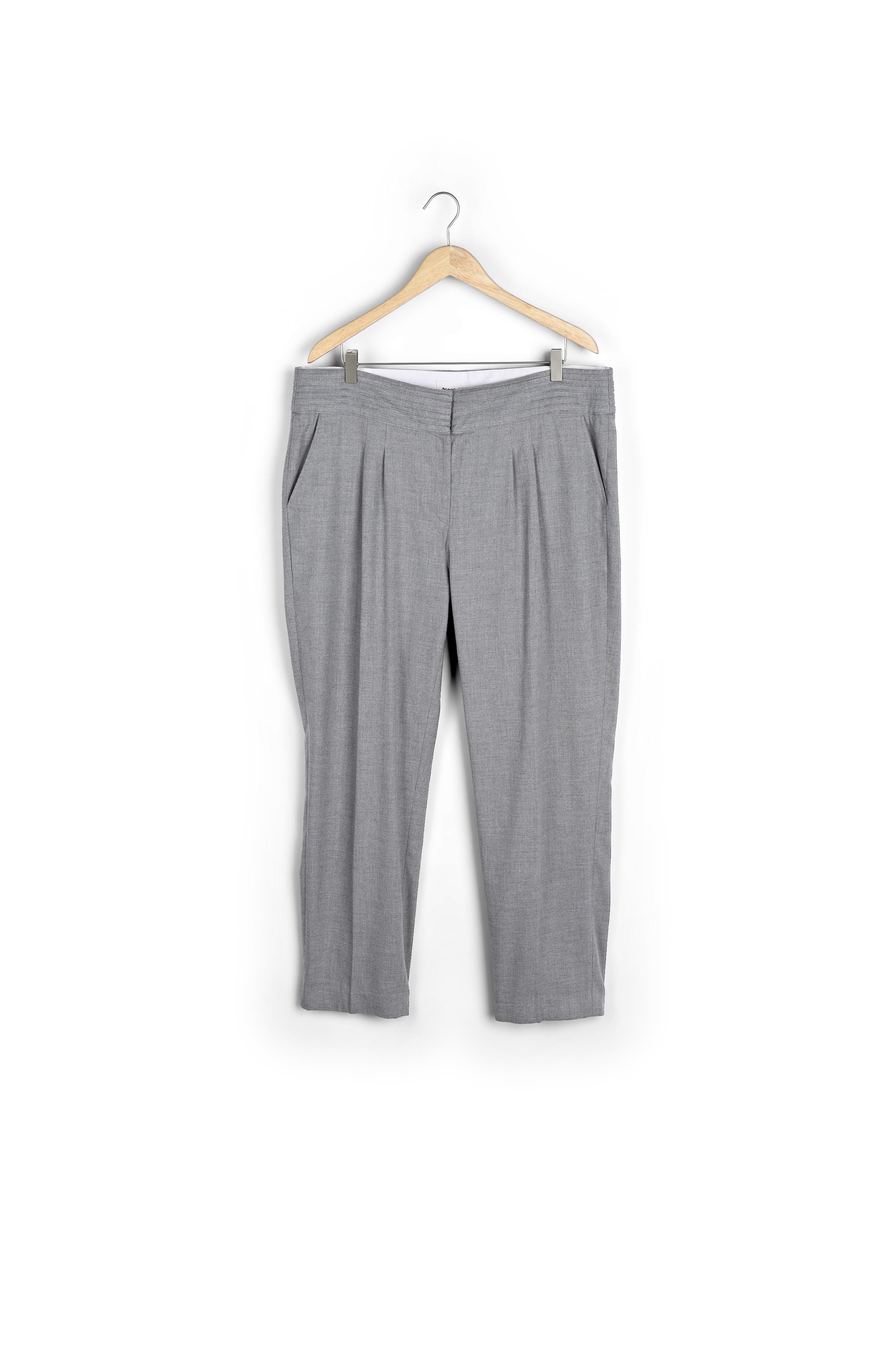 Pantalon de tailleur taille haute gris pâle Debby Faume - seconde main