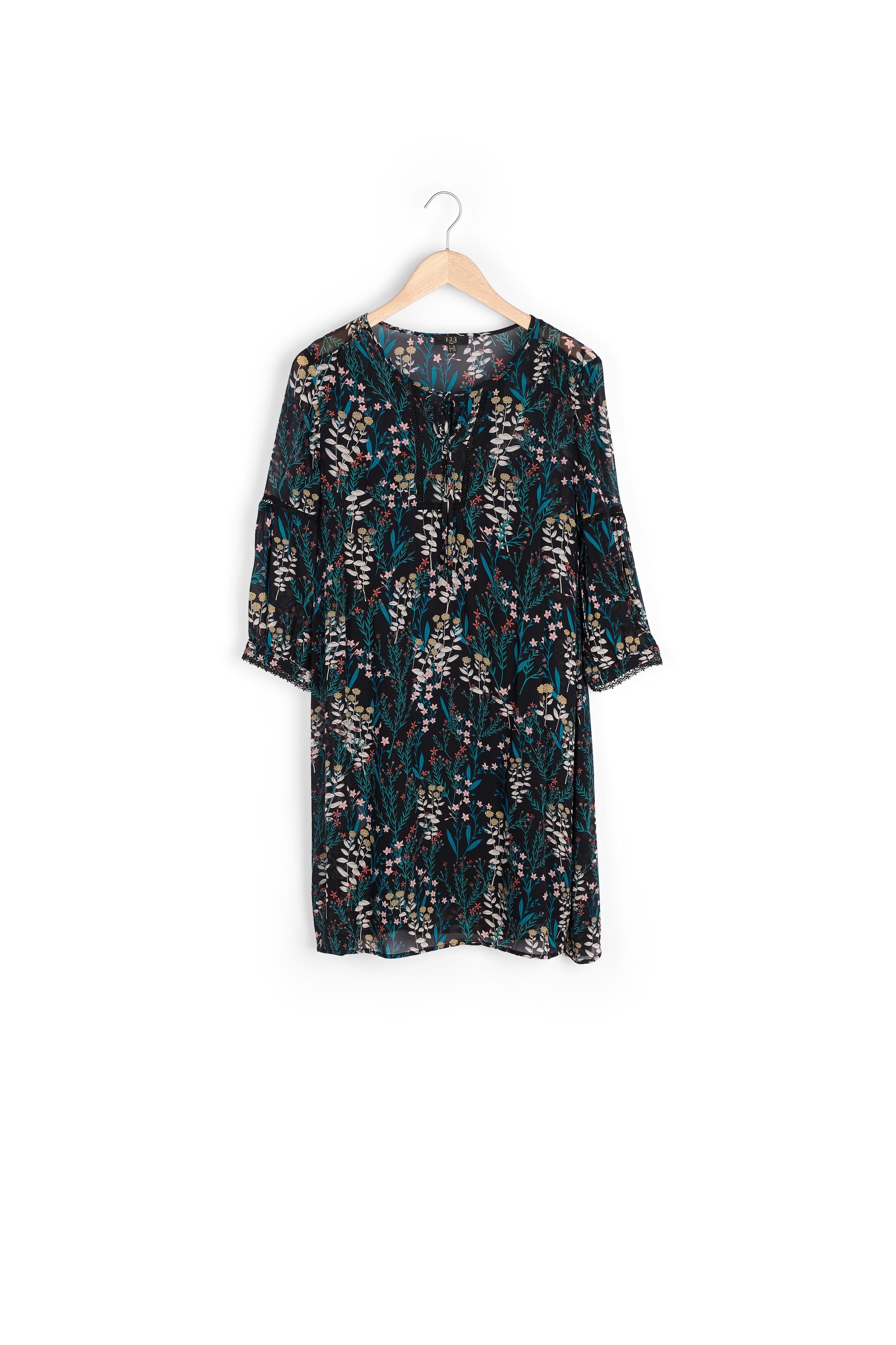 Robe noire imprimé fleuri Lava Faume - seconde main