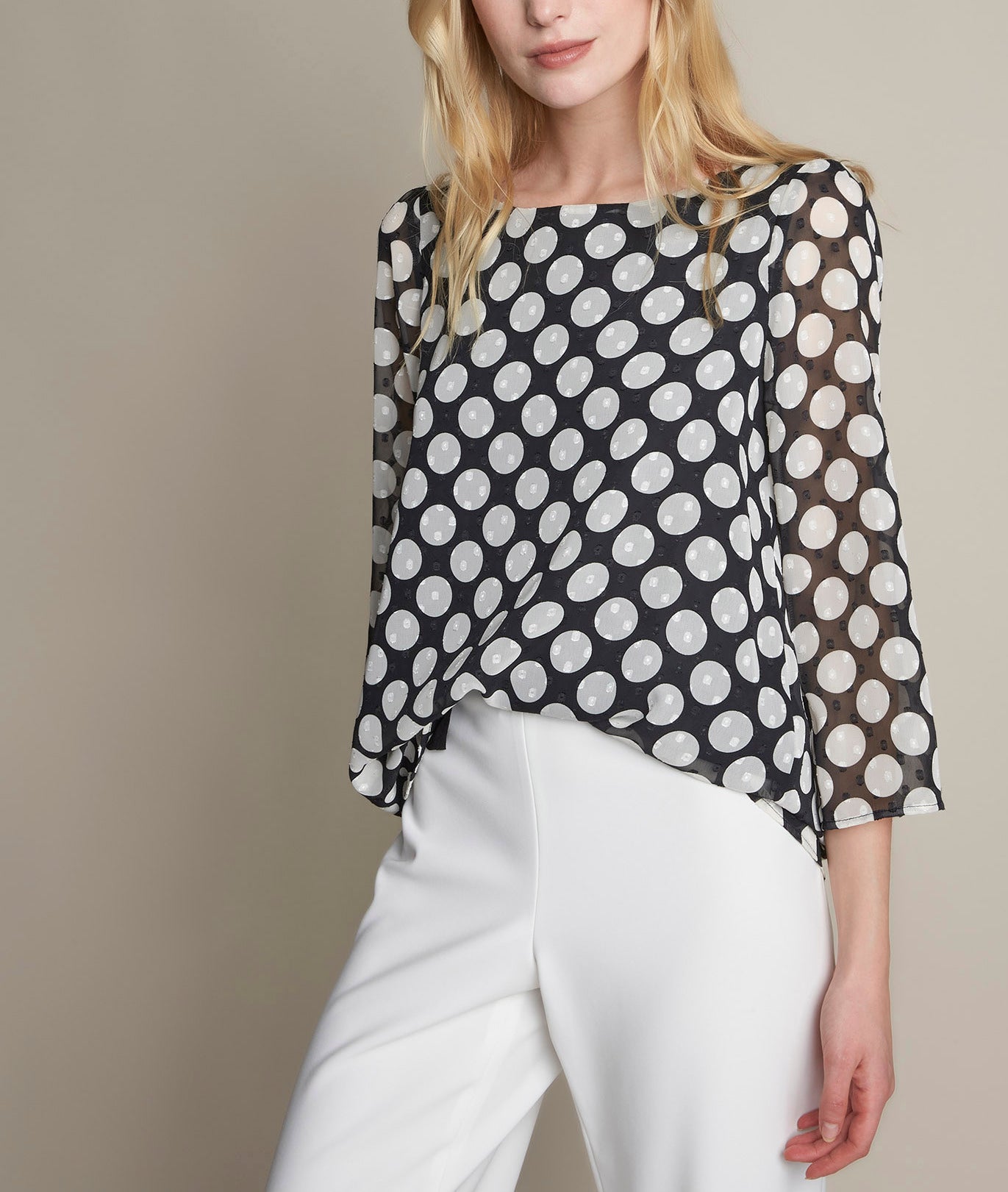 Blouse imprimé pois Eve Faume - seconde main