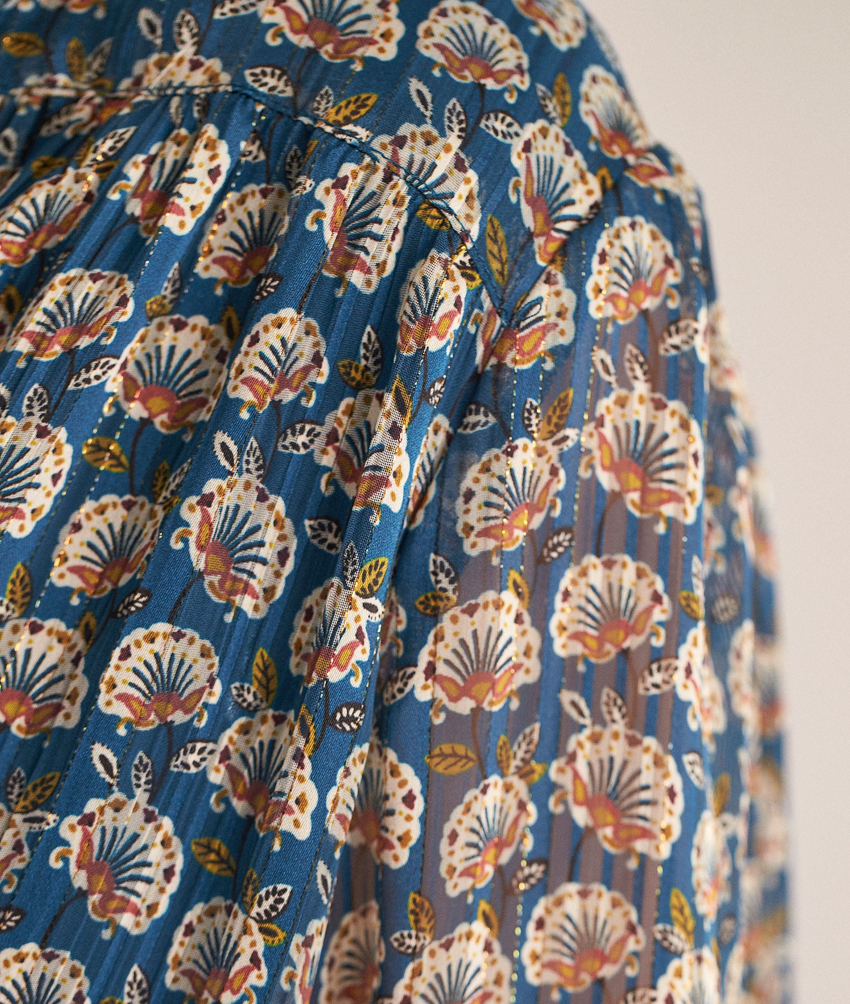 Blouse imprimée bleu Elsa Faume - seconde main