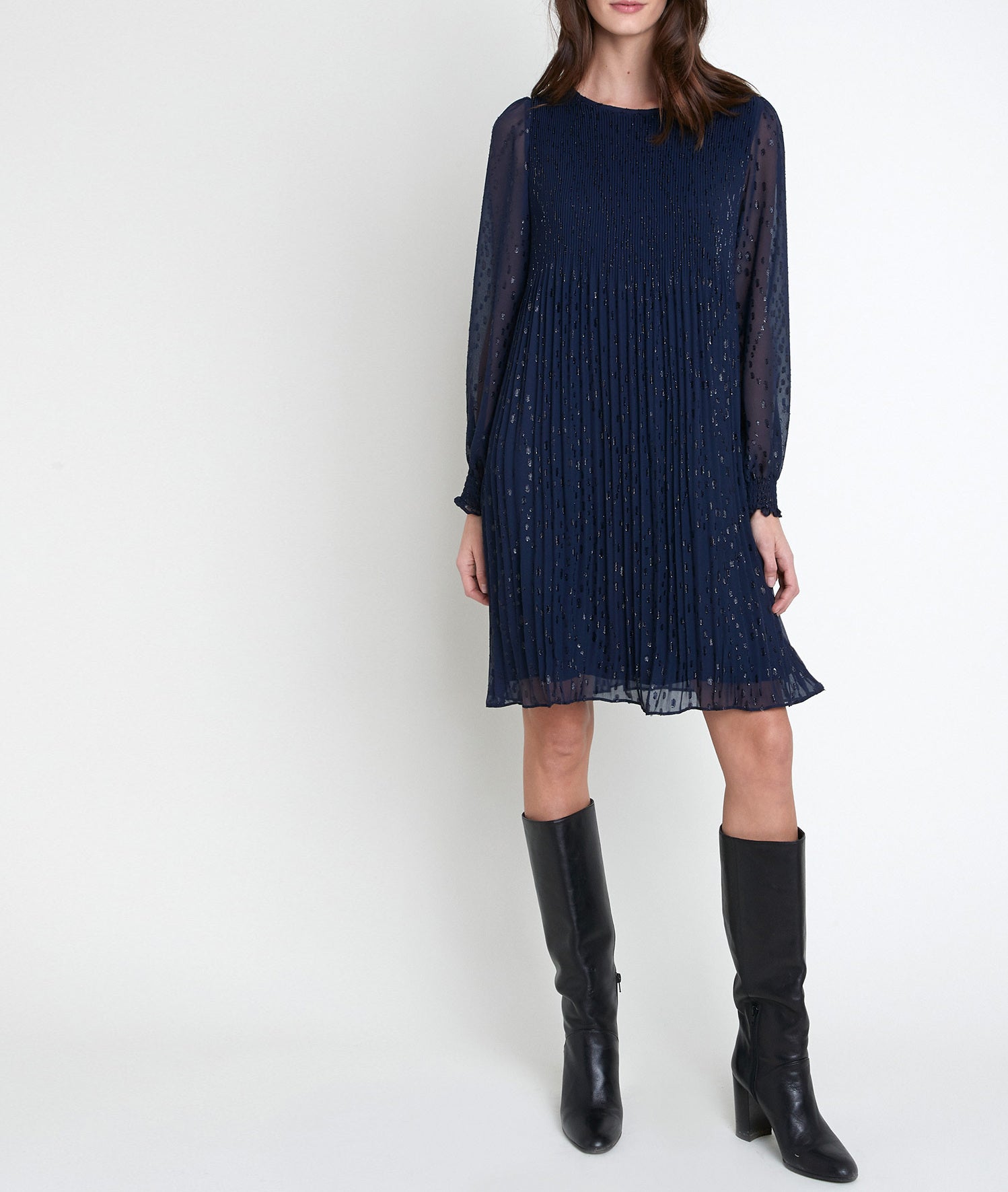 Robe plissée lurex Coralia Faume - seconde main