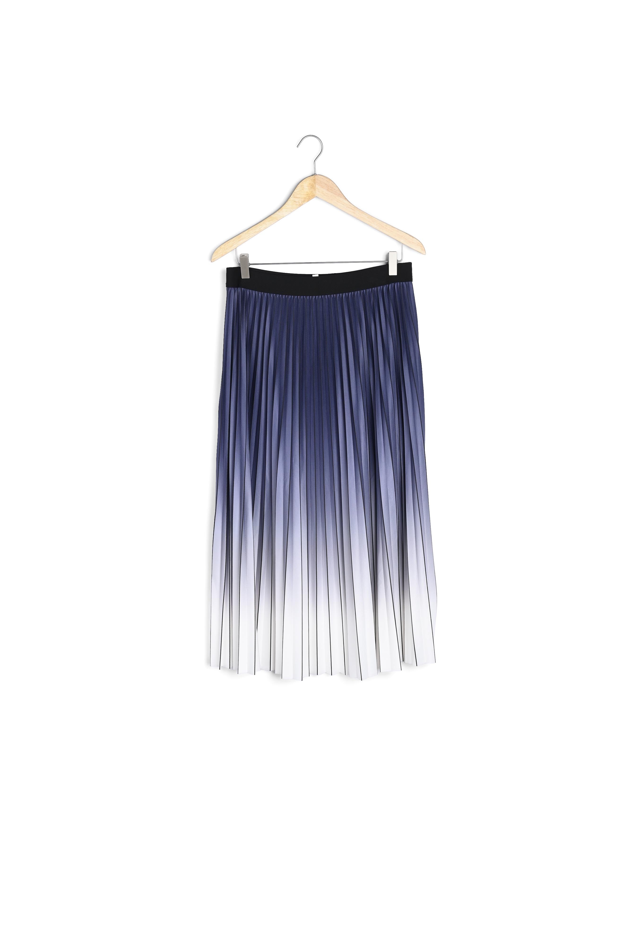 Jupe mi-longue plissée tie and dye marine Elara Faume - seconde main