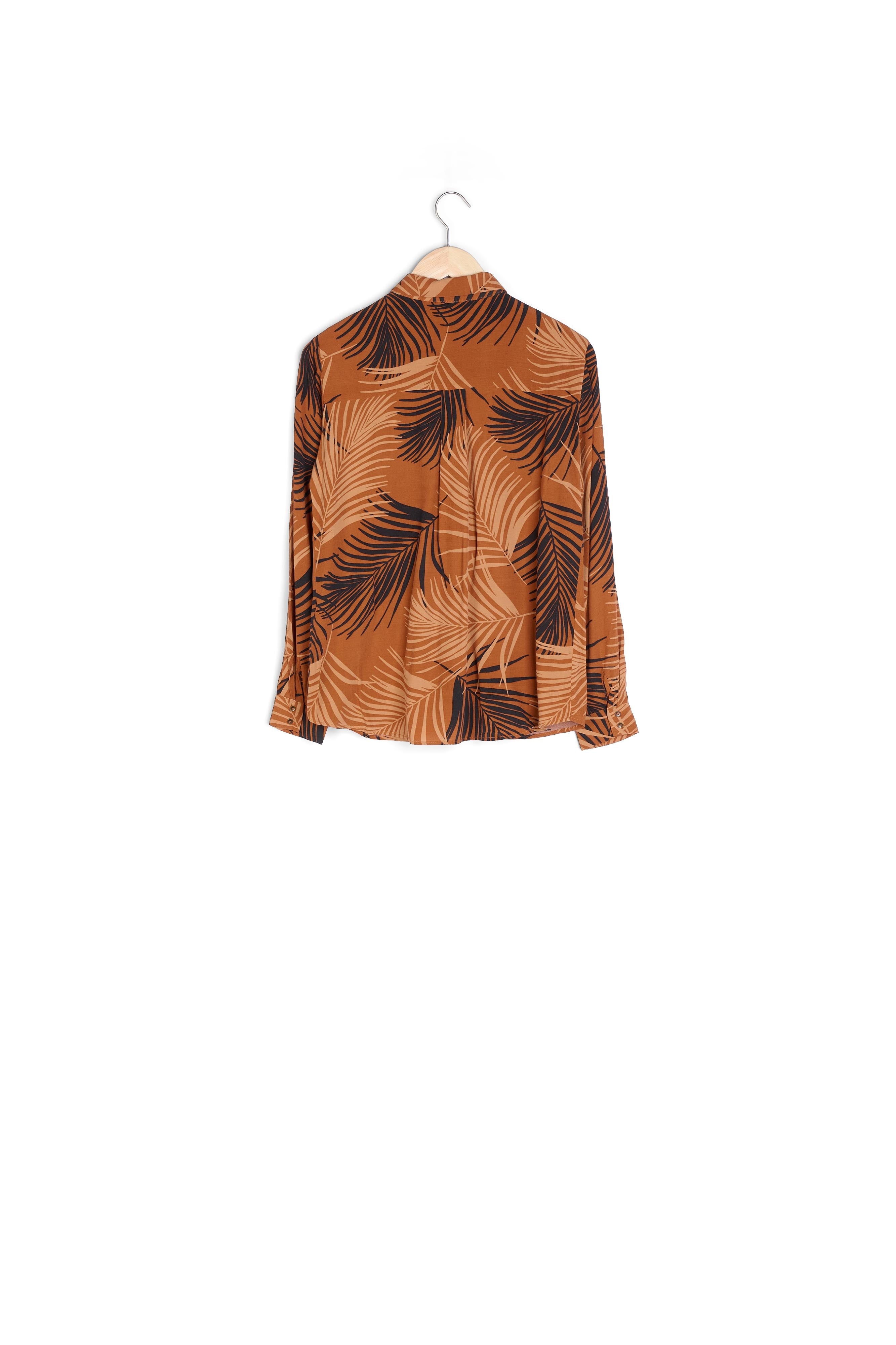 Chemise acajou imprimé palme Valse Faume - seconde main